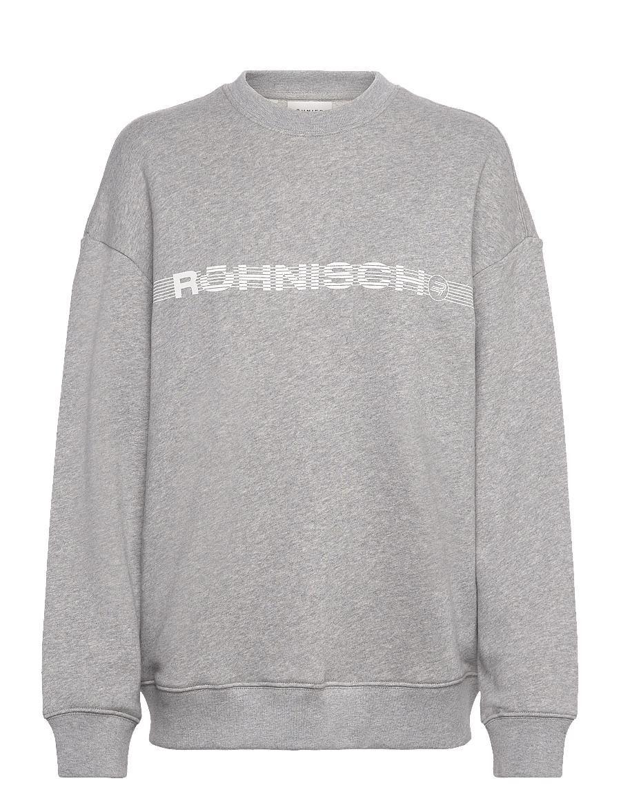 Röhnisch - Cotton Emblem Sweatshirt - sweatshirts - grey melange - 1