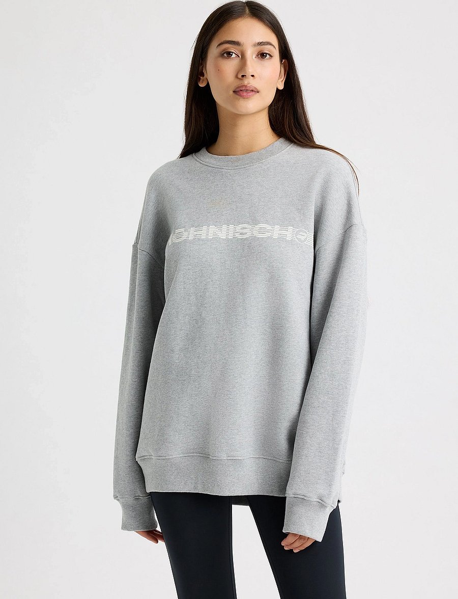 Röhnisch - Cotton Emblem Sweatshirt - sweatshirts - grey melange - 0