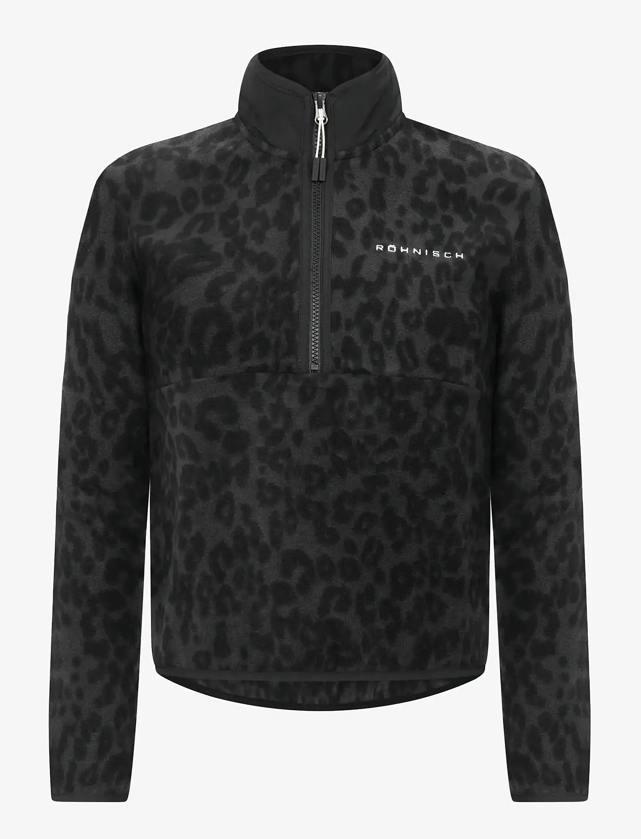 Röhnisch - Thermal Half Zip Fleece - tops - grey leo print - 1