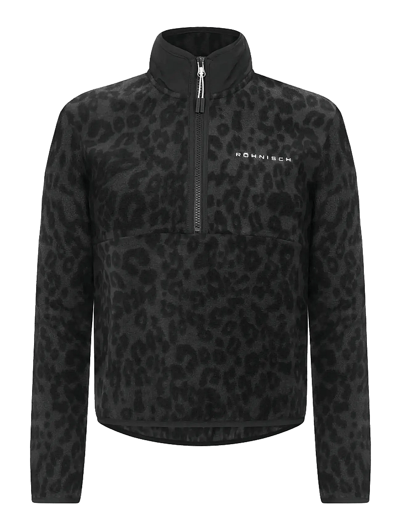 Röhnisch - Thermal Half Zip Fleece - tops - grey leo print - 1