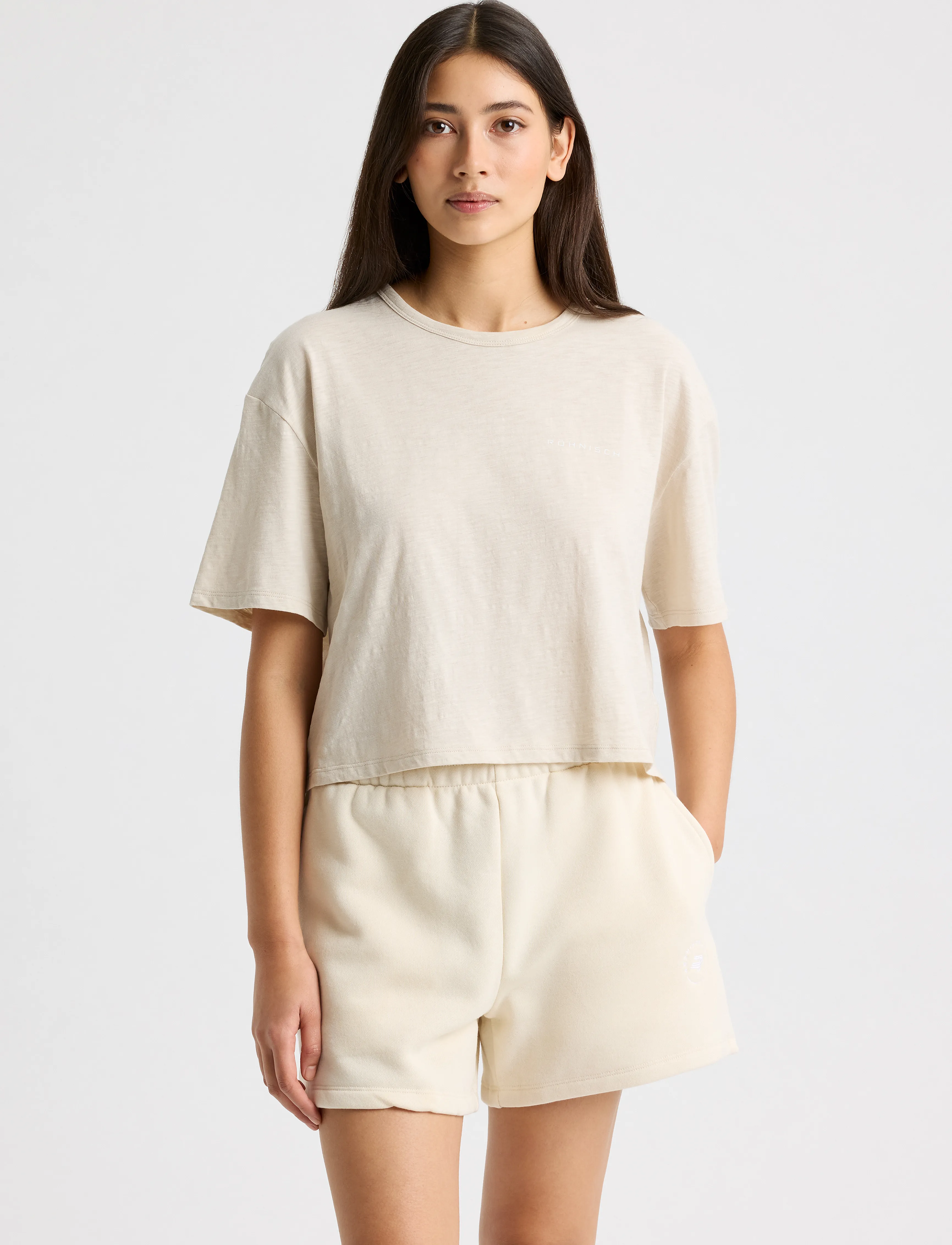Röhnisch - Slub Cropped Tee - light gray - 0