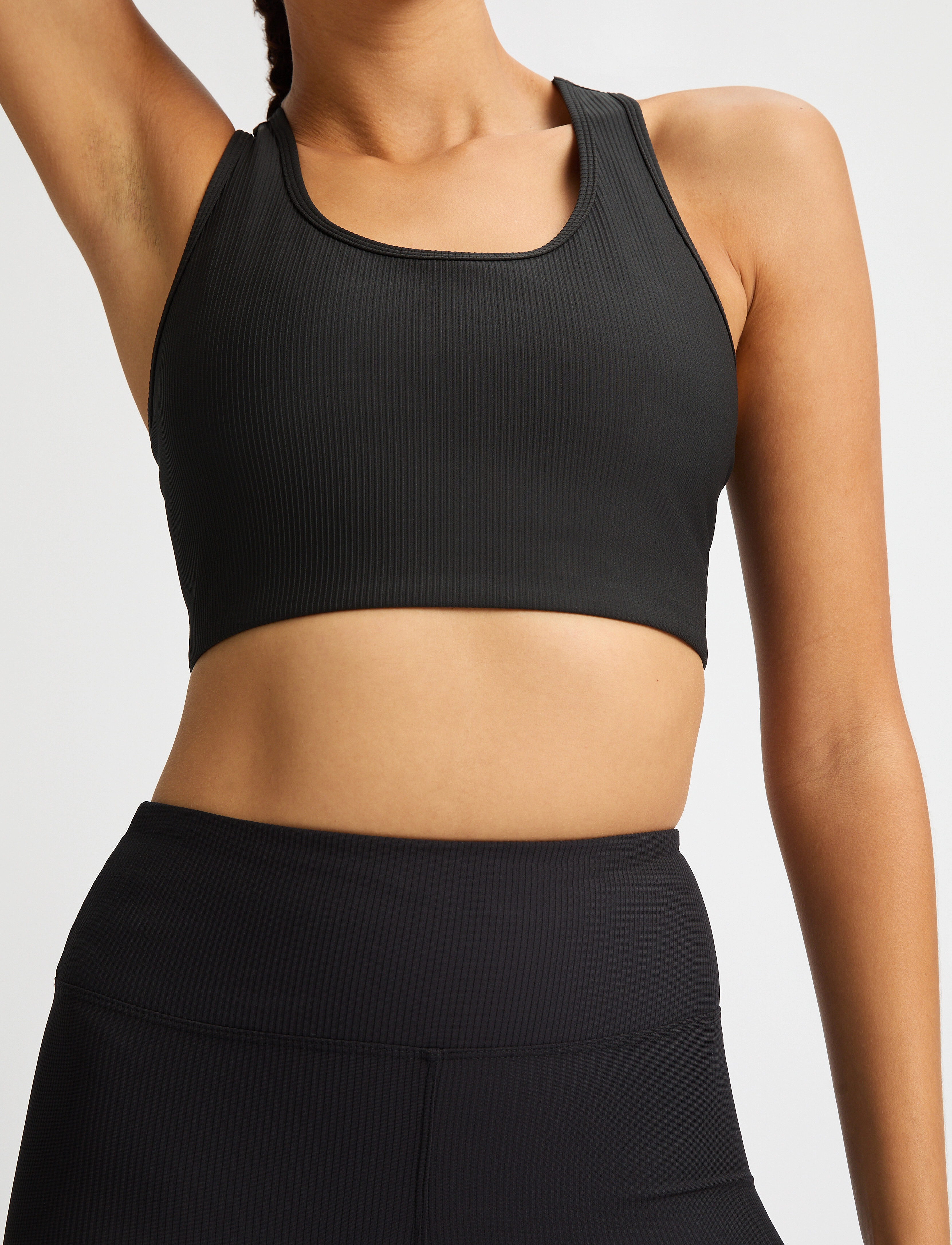Röhnisch Ribbed R Sportsbra, Kvinder, Ribbet Sports-BH, Sort, Str: S