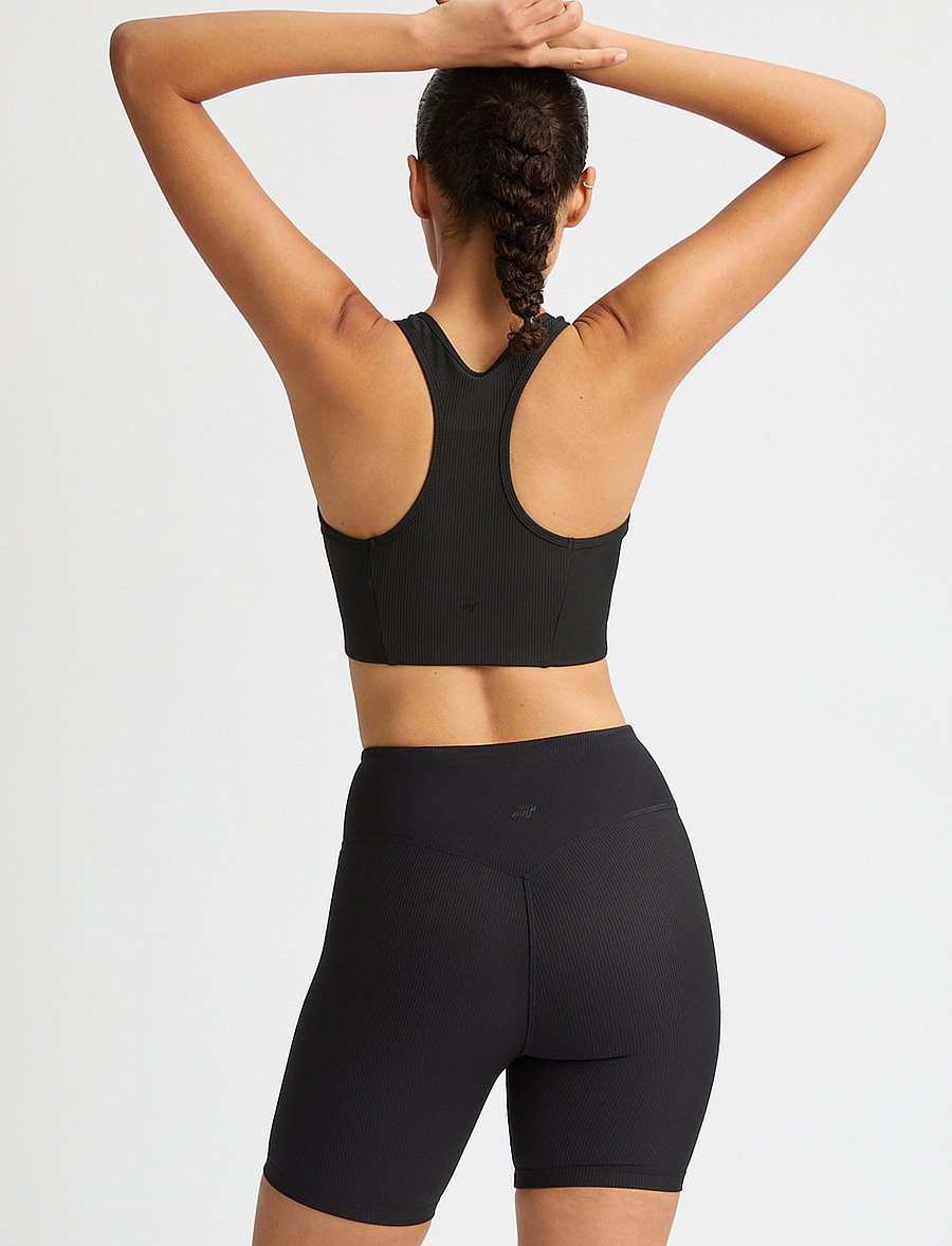 Röhnisch - Ribbed R Sportsbra - medium tuki - black - 2