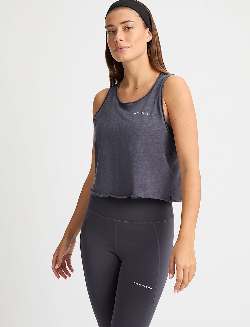 Röhnisch - Slub Cropped Tank - dk grey plum - 2