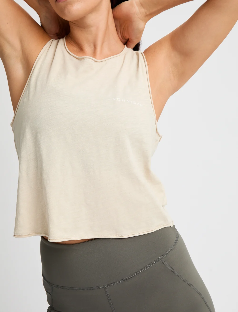 Röhnisch - Slub Cropped Tank - nabapluusid - light gray - 0