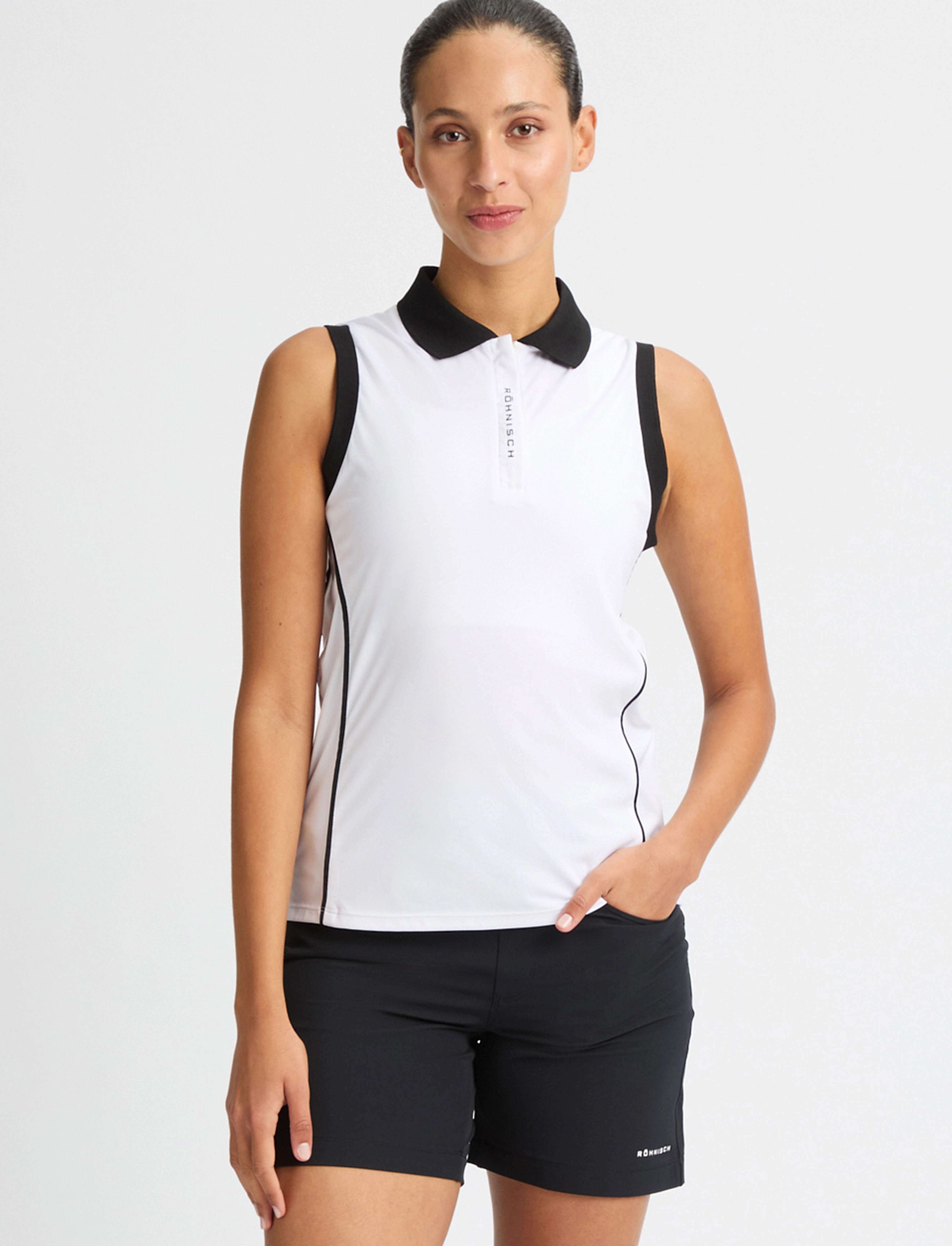 Röhnisch Ultra Viola Uv Sleeveless, Kvinder, Ærmeløs Polo Shirt, Hvid, Str: XS