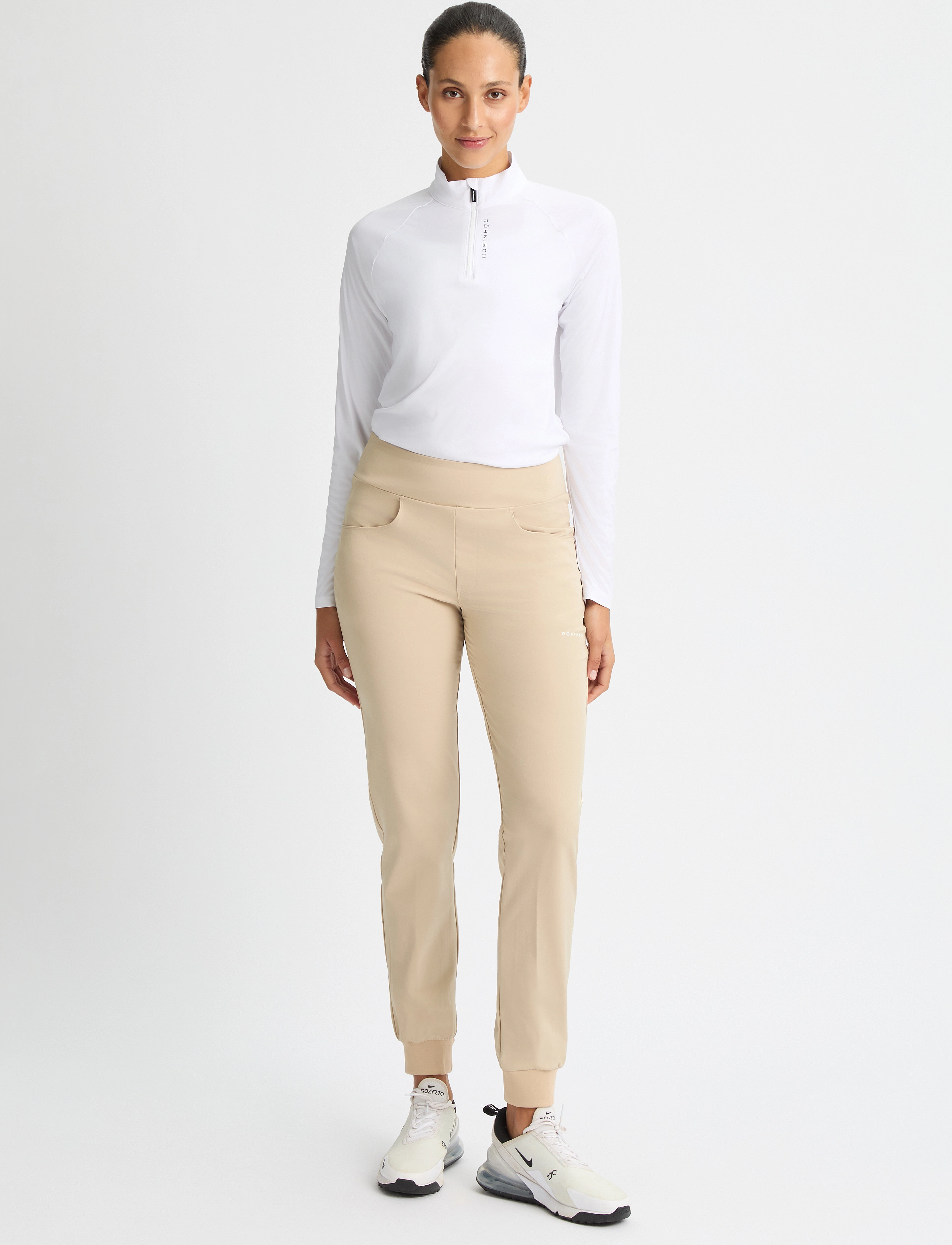 Röhnisch Twill Stretch Pull On Pant, L, Sport Pants, Beige - Golf Frauen