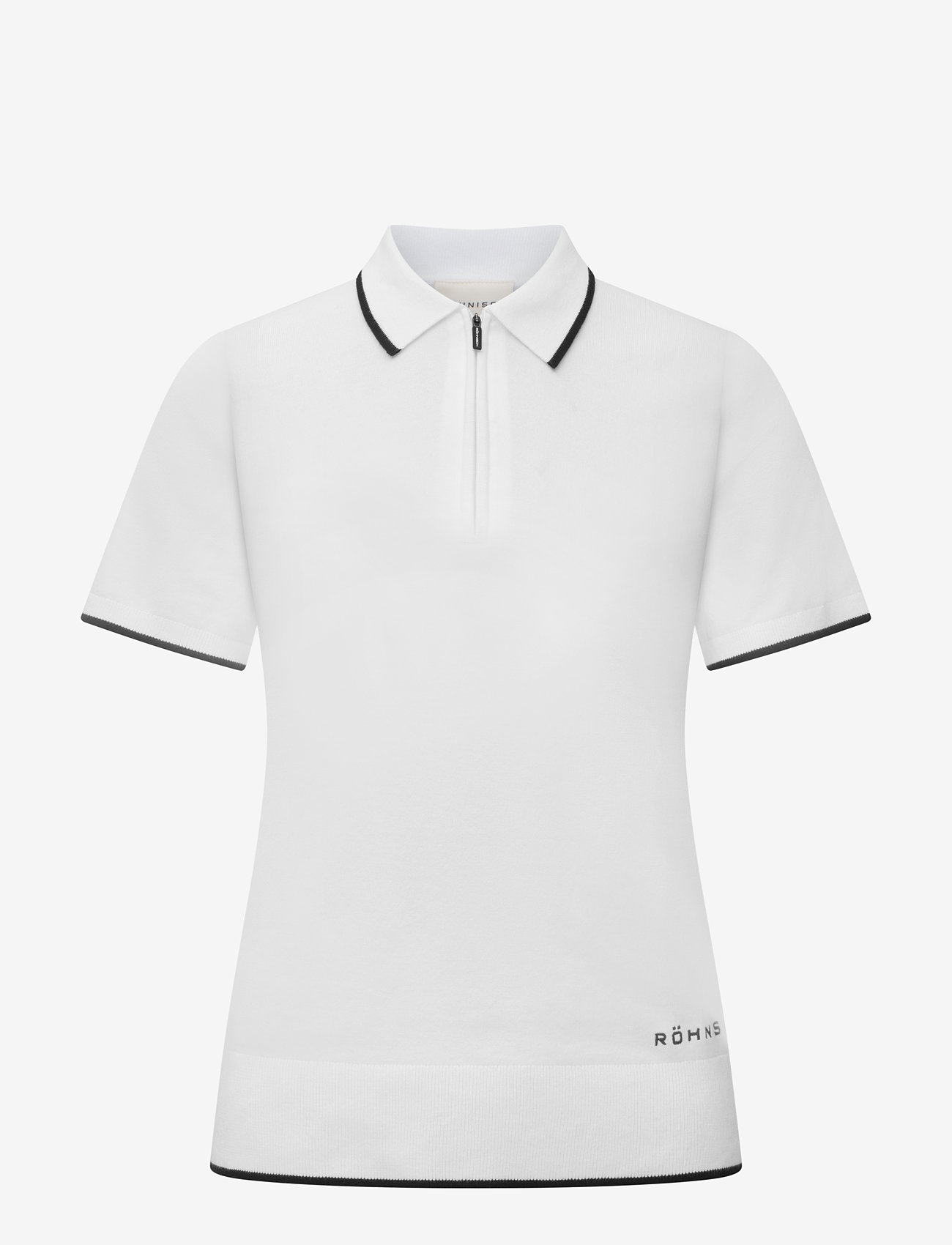 Röhnisch - Knitted Polo Top - palaidinės ir marškinėliai - white - 1