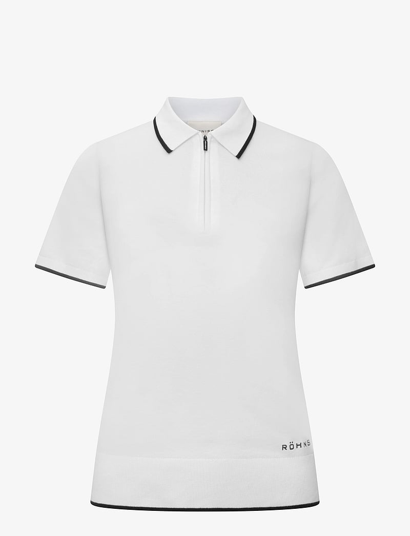 Röhnisch - Knitted Polo Top - palaidinės ir marškinėliai - white - 1