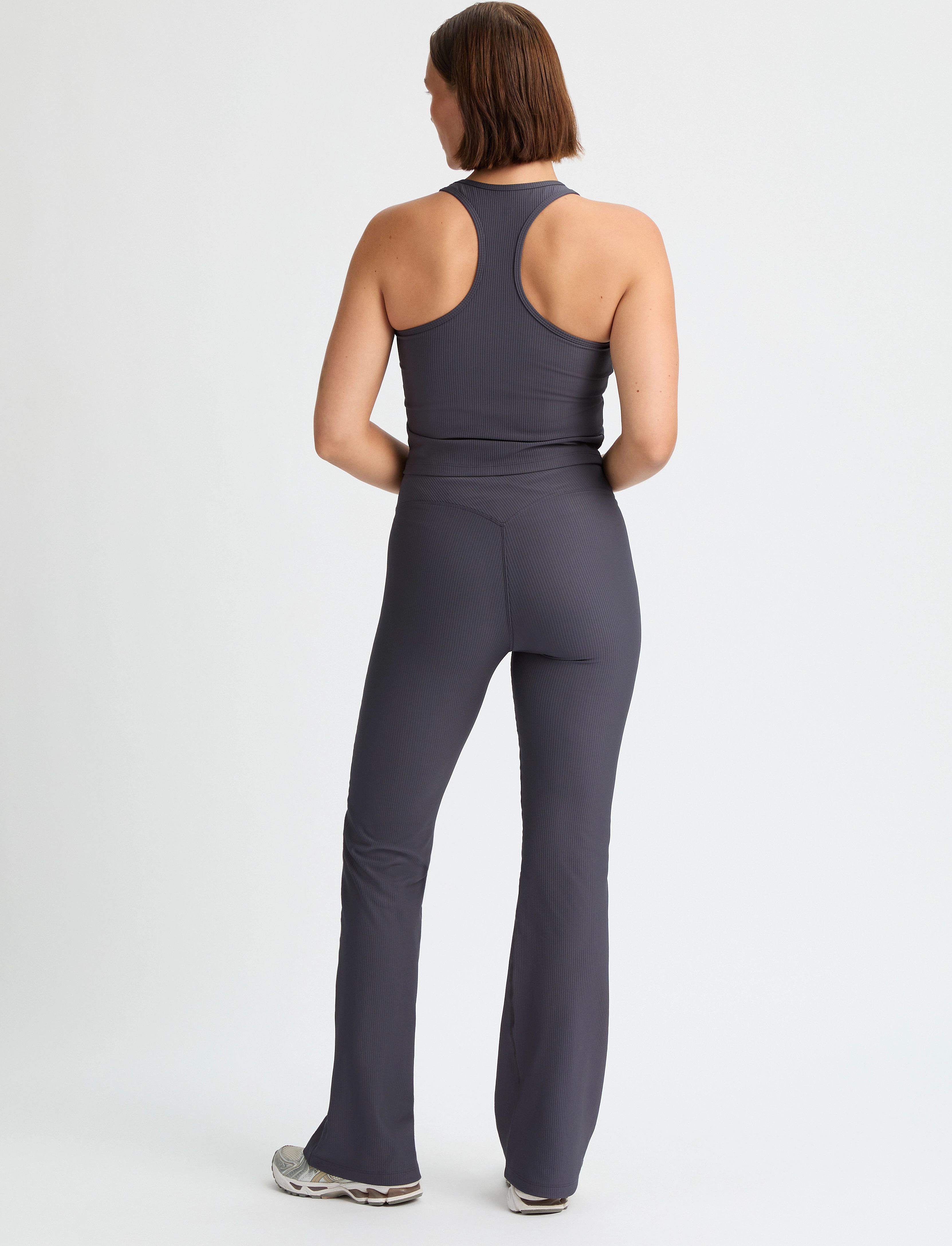 Röhnisch - Ribbed R Flare HW Tight - volle länge - dk grey plum - 5
