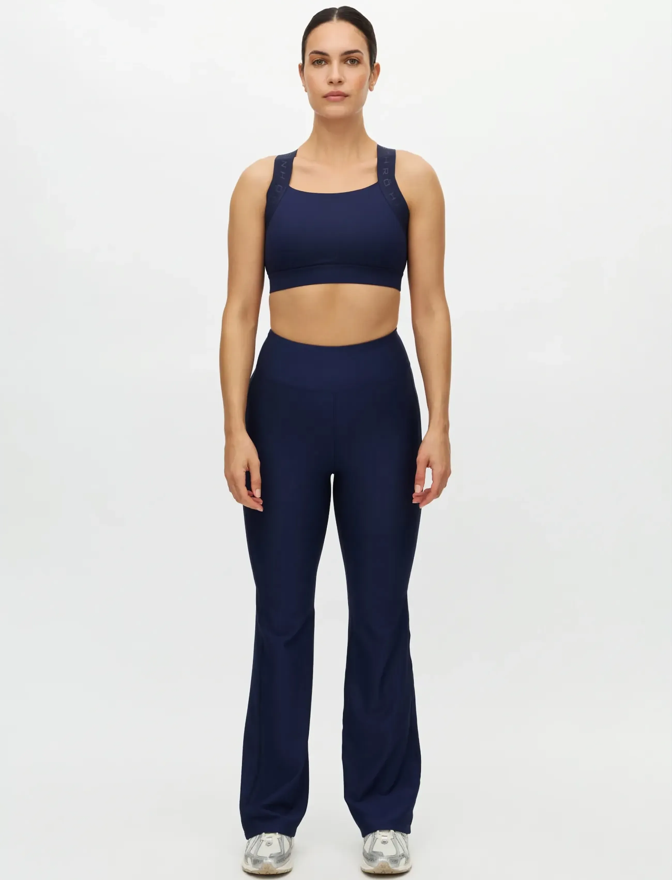 Röhnisch Ribbed R Flare Hw Tight, L, Sport Tights, Marineblau - Training Frauen