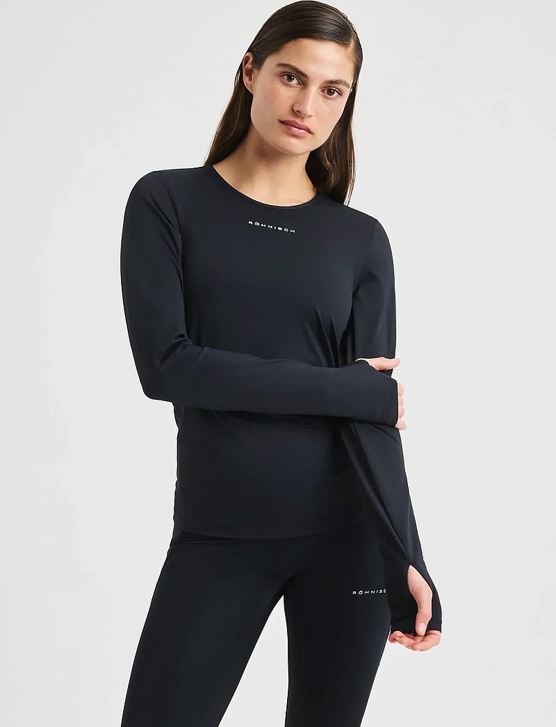 Röhnisch - Jacquard LS Top - pikkade varrukatega alussärgid - black - 0
