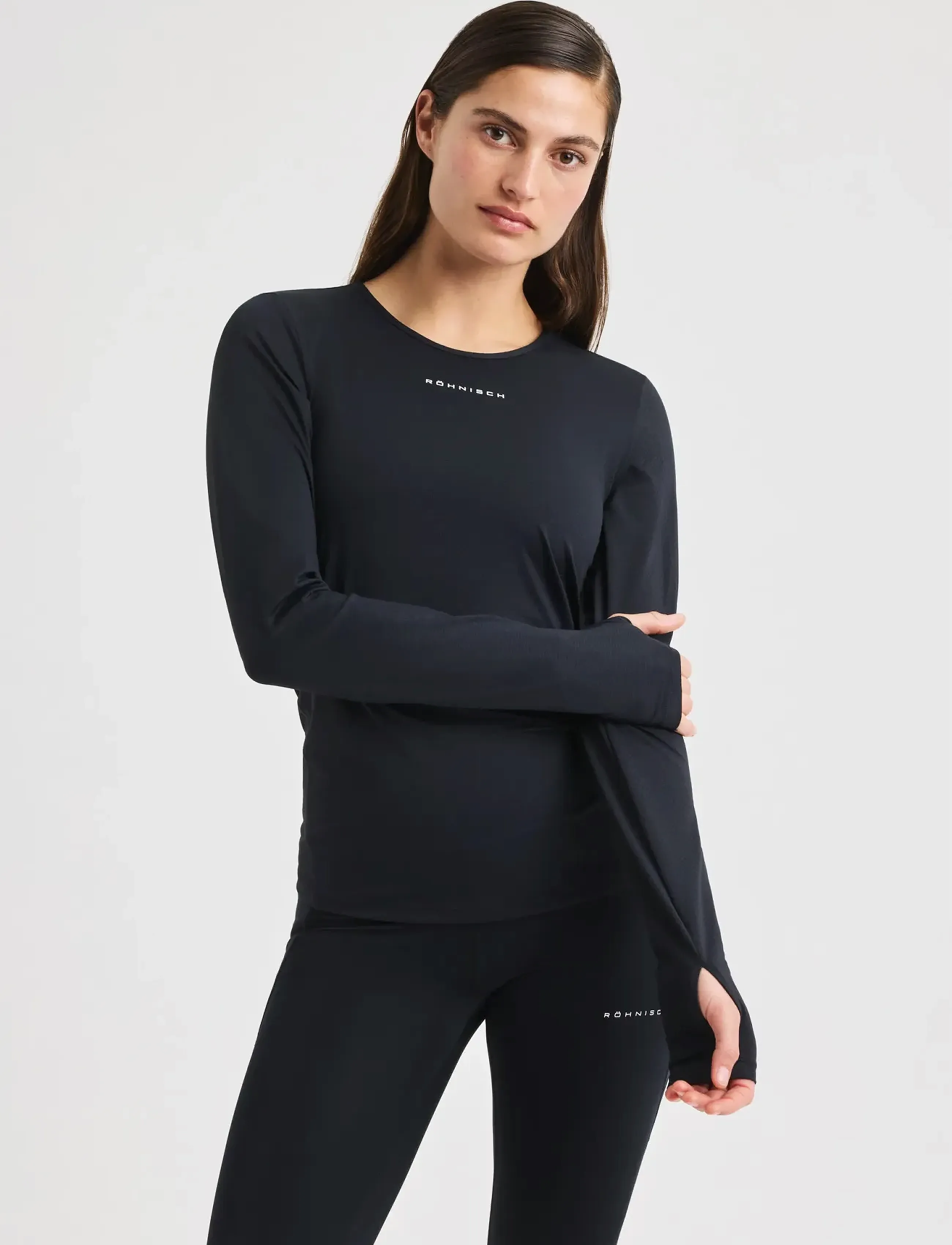 Röhnisch Jacquard LS Top - Langarmshirts - BLACK / black