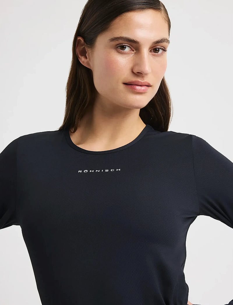 Röhnisch - Jacquard LS Top - pikkade varrukatega alussärgid - black - 2