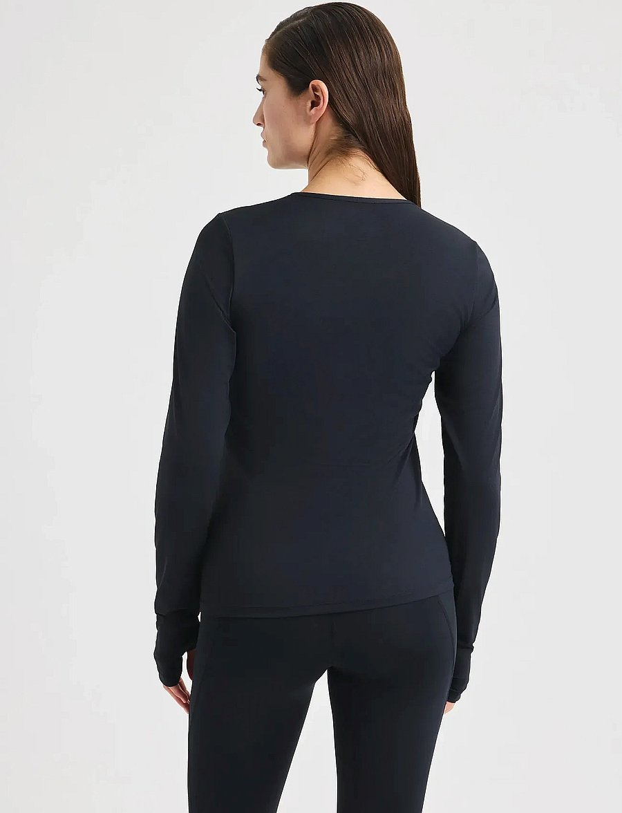 Röhnisch - Jacquard LS Top - långärmade tröjor - black - 3