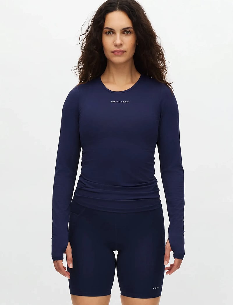 Röhnisch - Jacquard LS Top - topi ar garām piedurknēm - indigo - 0