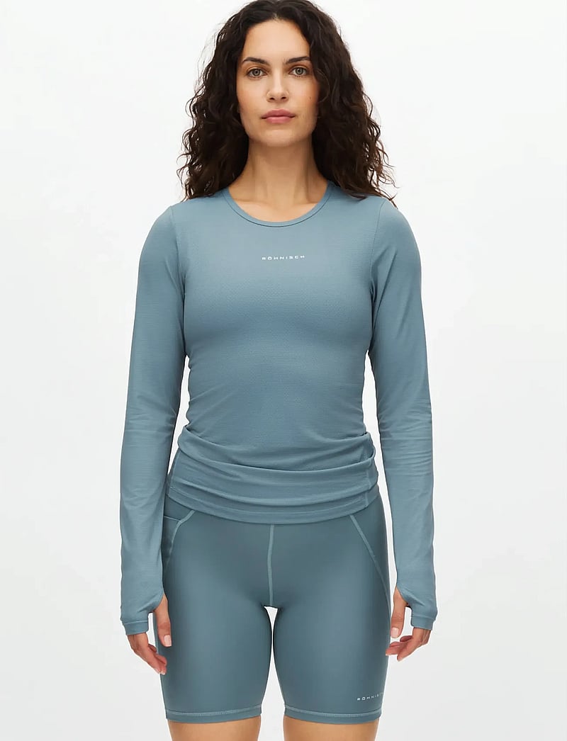 Röhnisch - Jacquard LS Top - pitkähihaiset t-paidat - stormy sea - 0
