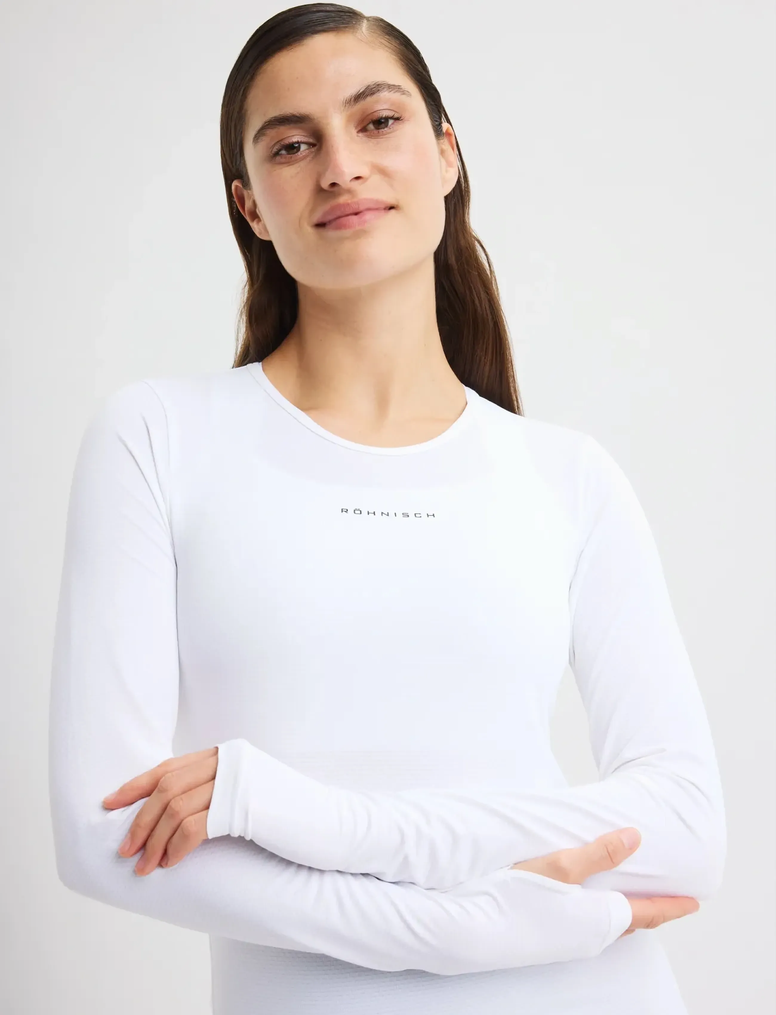 Röhnisch Jacquard Ls Top, Kvinder, Jacquard Langærmet Top, Hvid, Str: XL