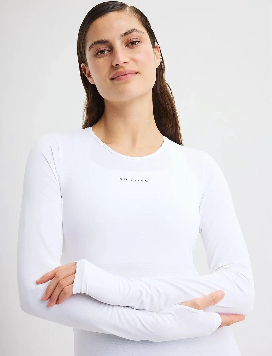 Röhnisch - Jacquard LS Top - långärmade tröjor - white - 0