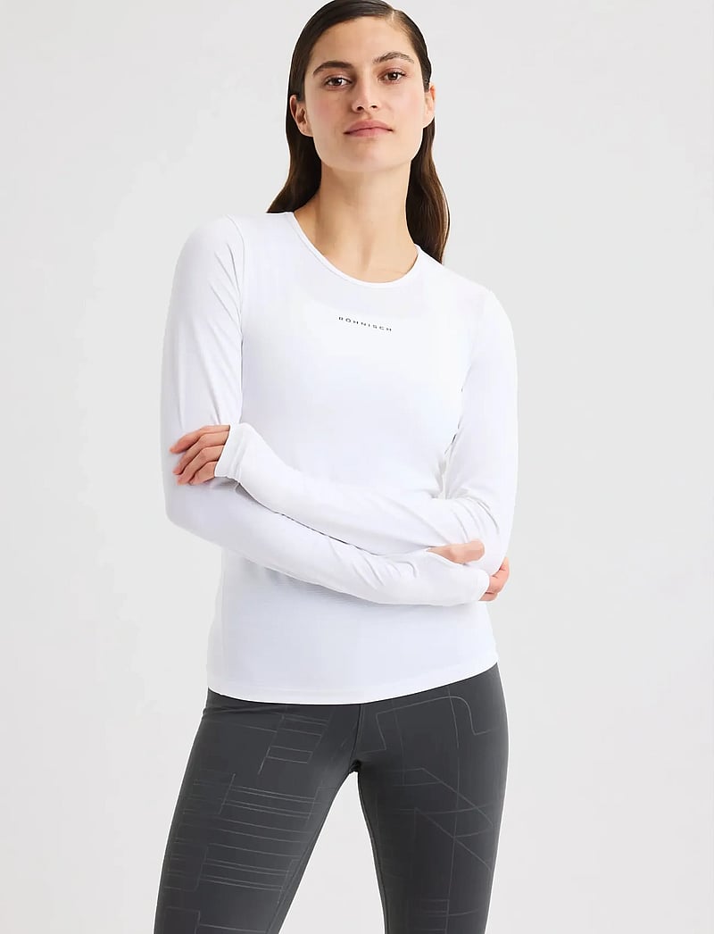 Röhnisch - Jacquard LS Top - langarmshirts - white - 2