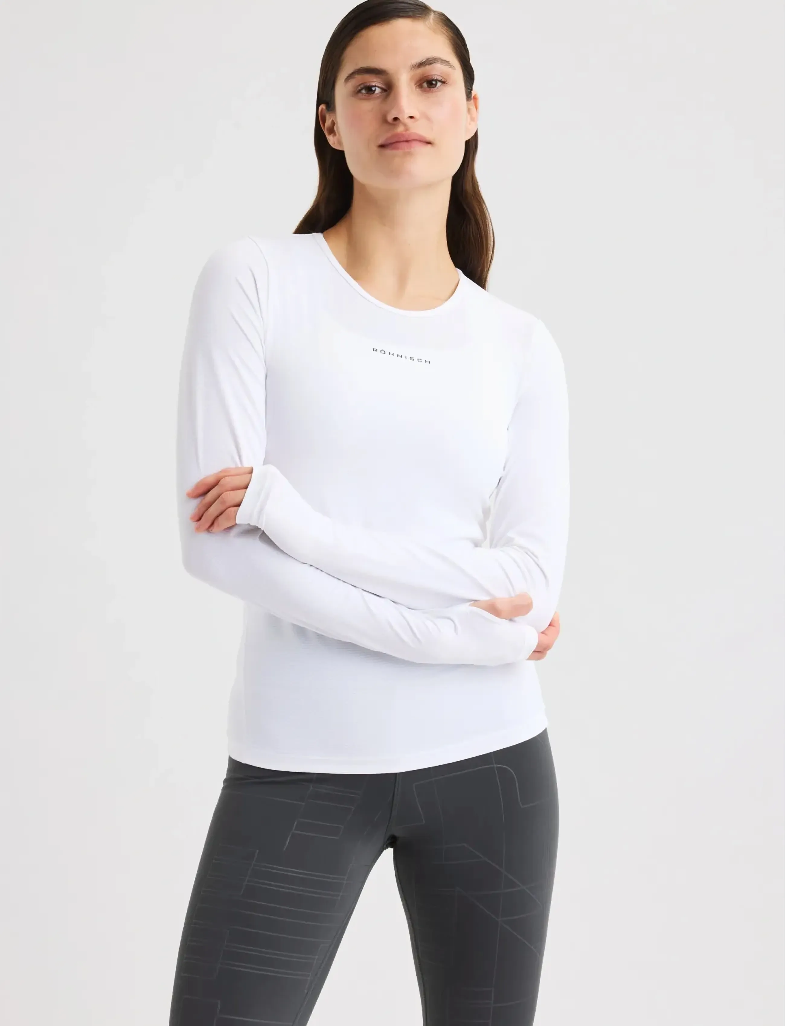 Röhnisch - Jacquard LS Top - långärmade tröjor - white - 2