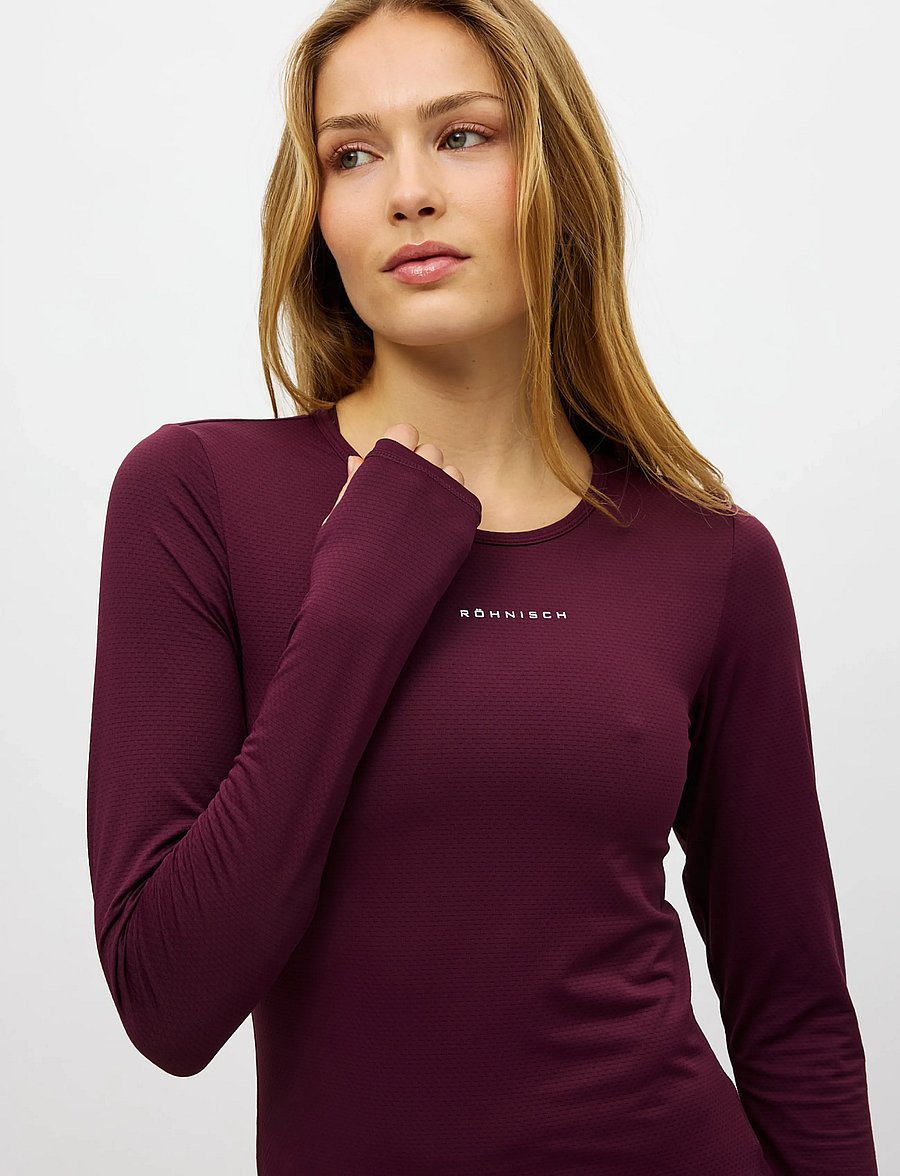 Röhnisch - Jacquard LS Top - långärmade tröjor - winetasting - 3