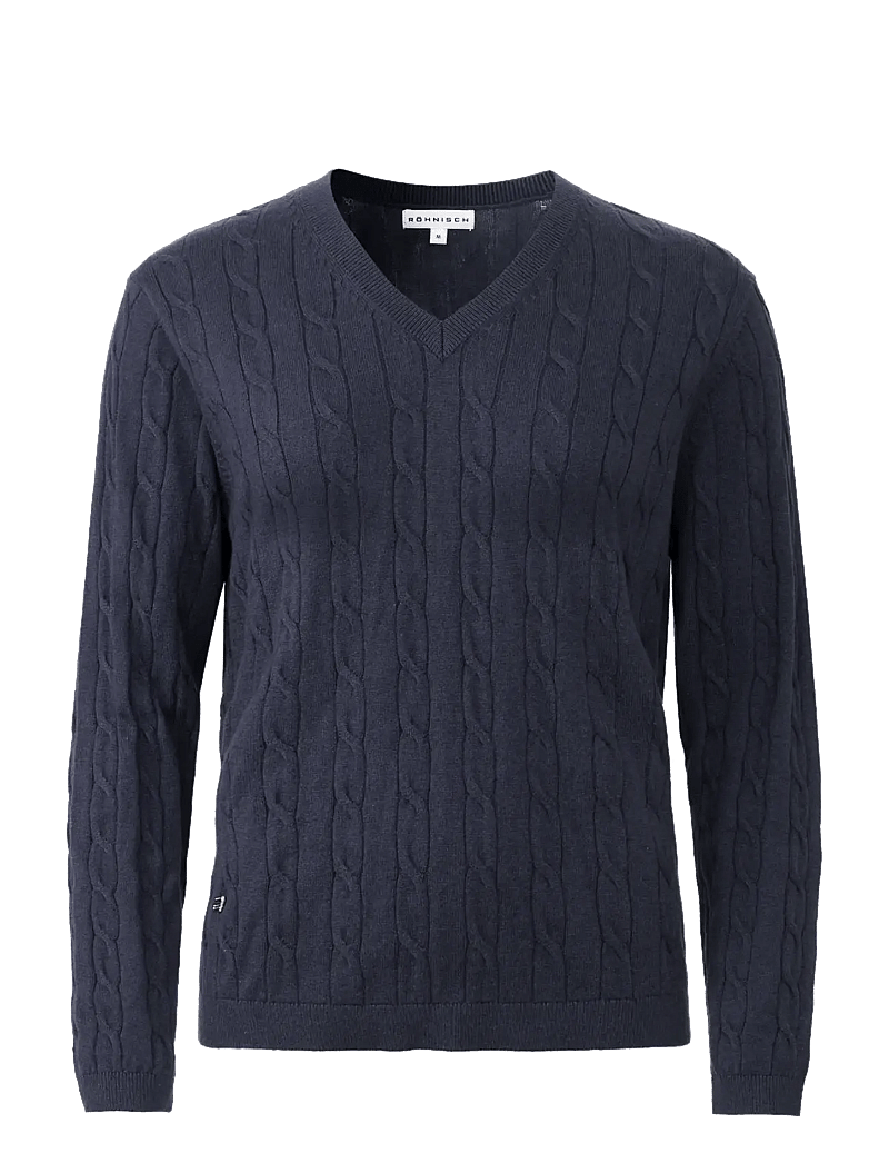 Röhnisch - Knitted wool mix sweater - langarmshirts - navy - 1