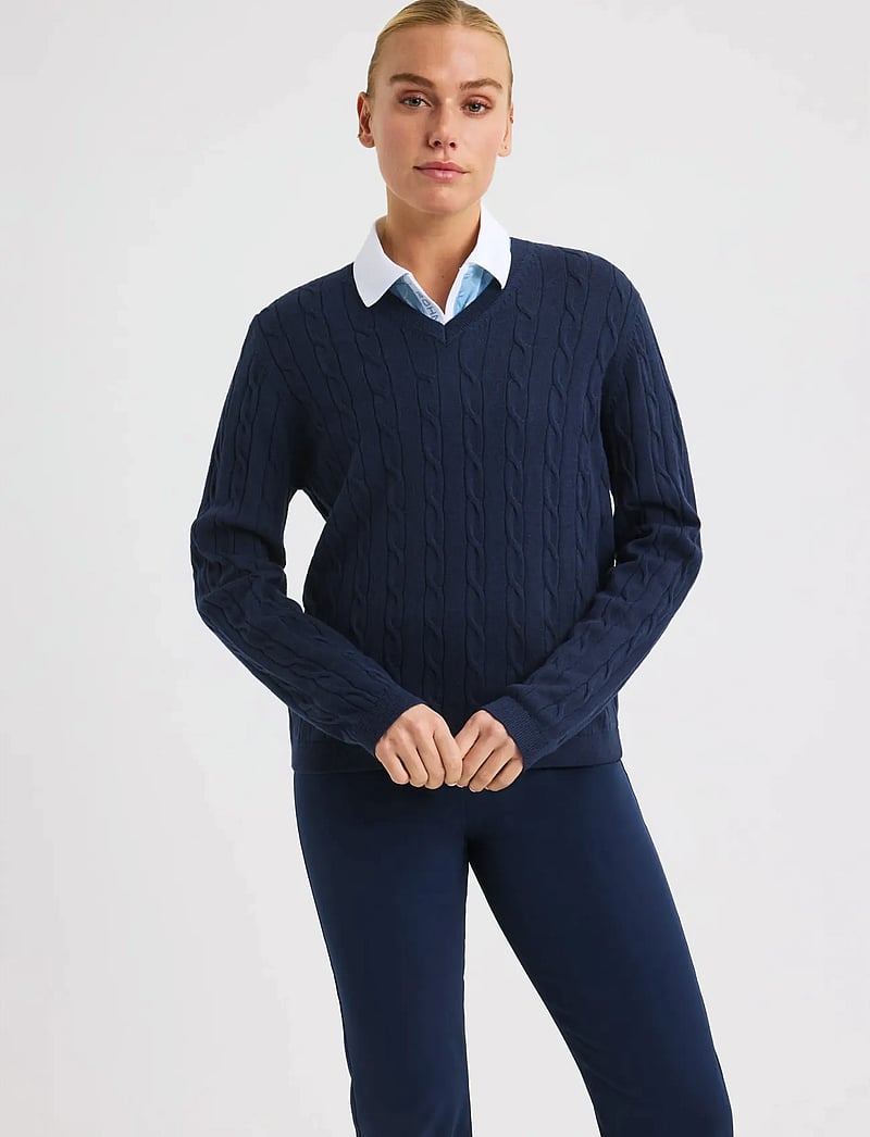 Röhnisch - Knitted wool mix sweater - langarmshirts - navy - 0
