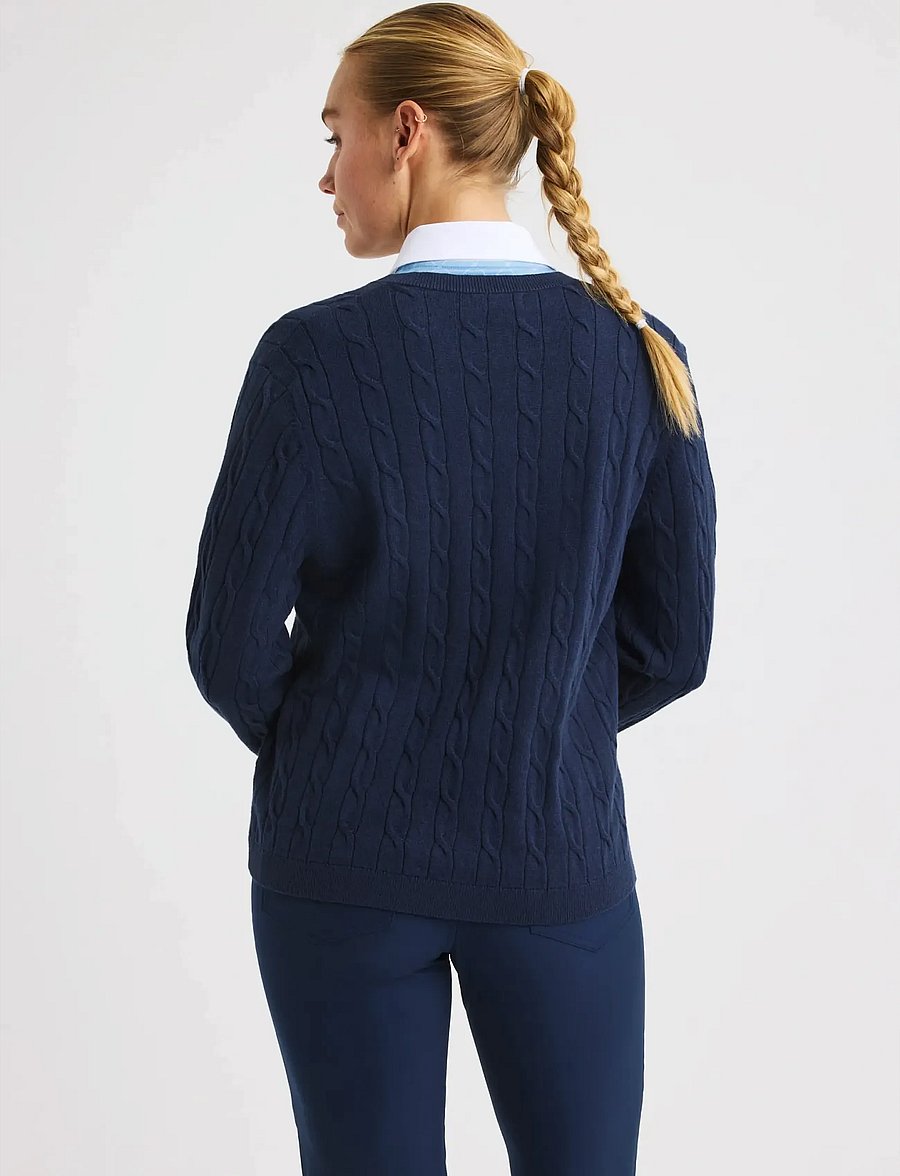 Röhnisch - Knitted wool mix sweater - sporta džemperi un džemperi ar kapuci - navy - 2
