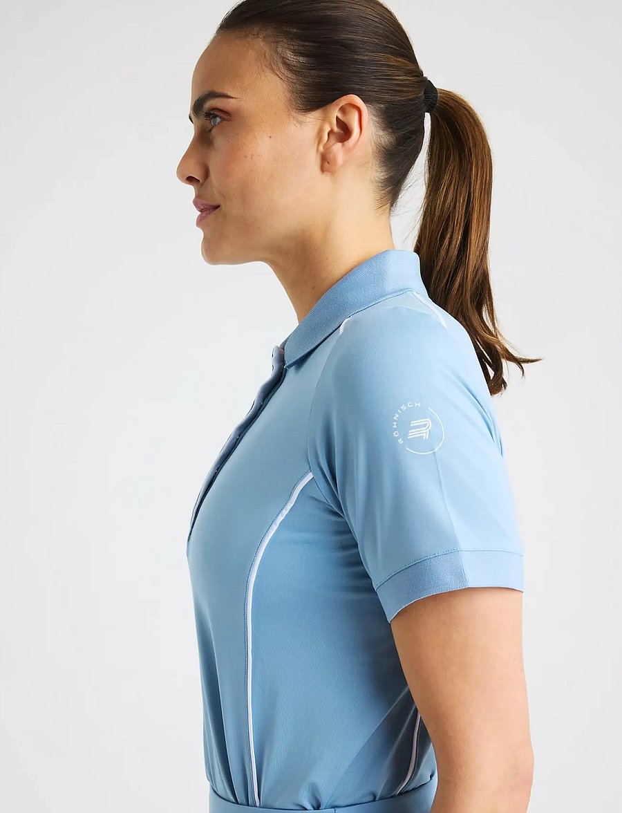Röhnisch - Direction short sleeve Poloshirt - tops & t-shirts - dove blue - 0