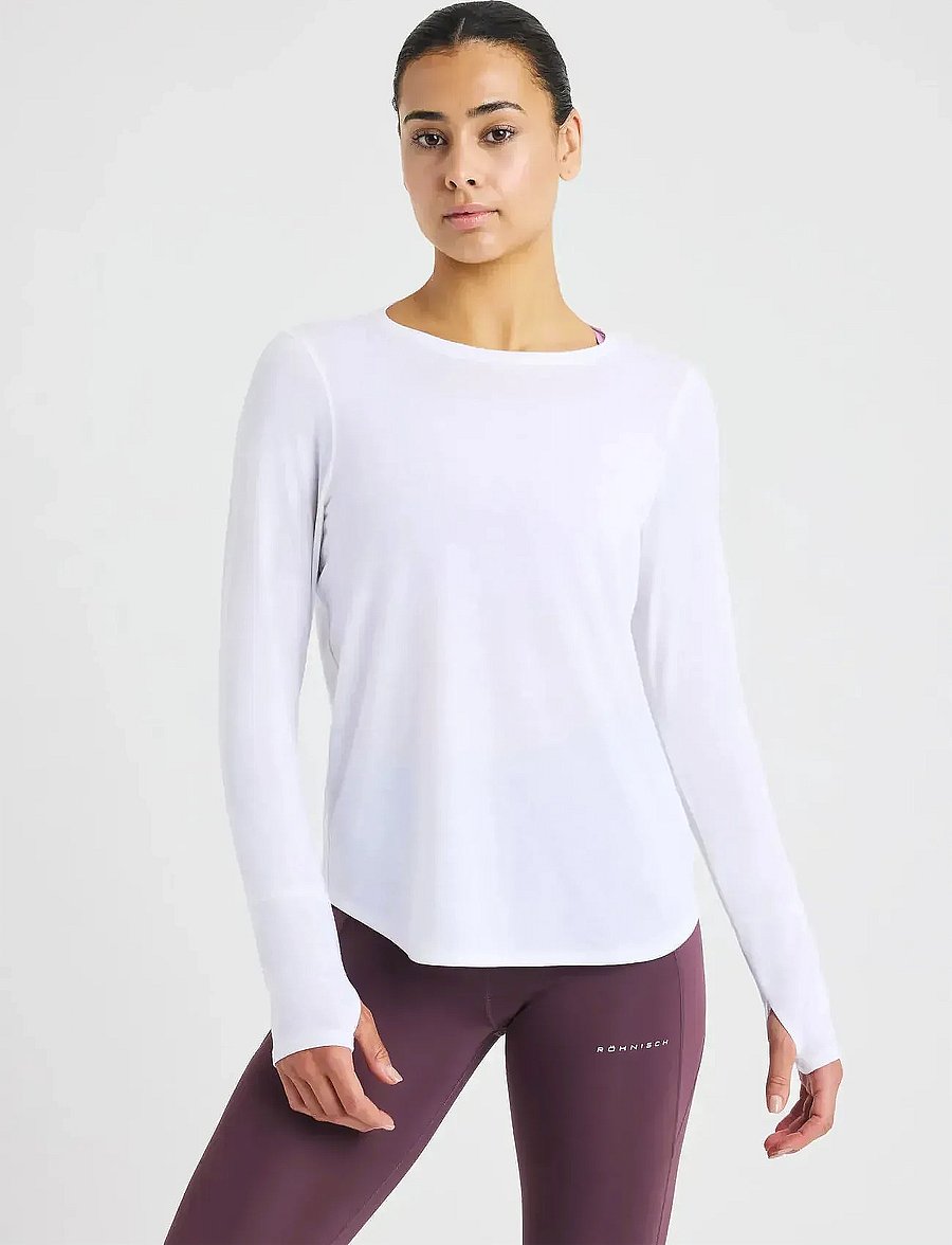 Röhnisch - Clara Long Sleeve - långärmade tröjor - white - 0
