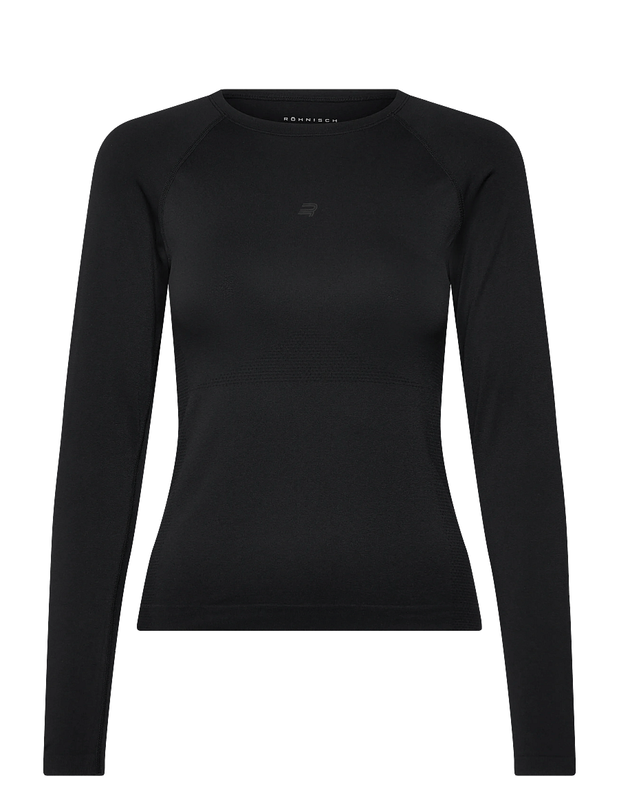 Röhnisch - Seamless Flex Long Sleeve - langærmede t-shirts - black - 0