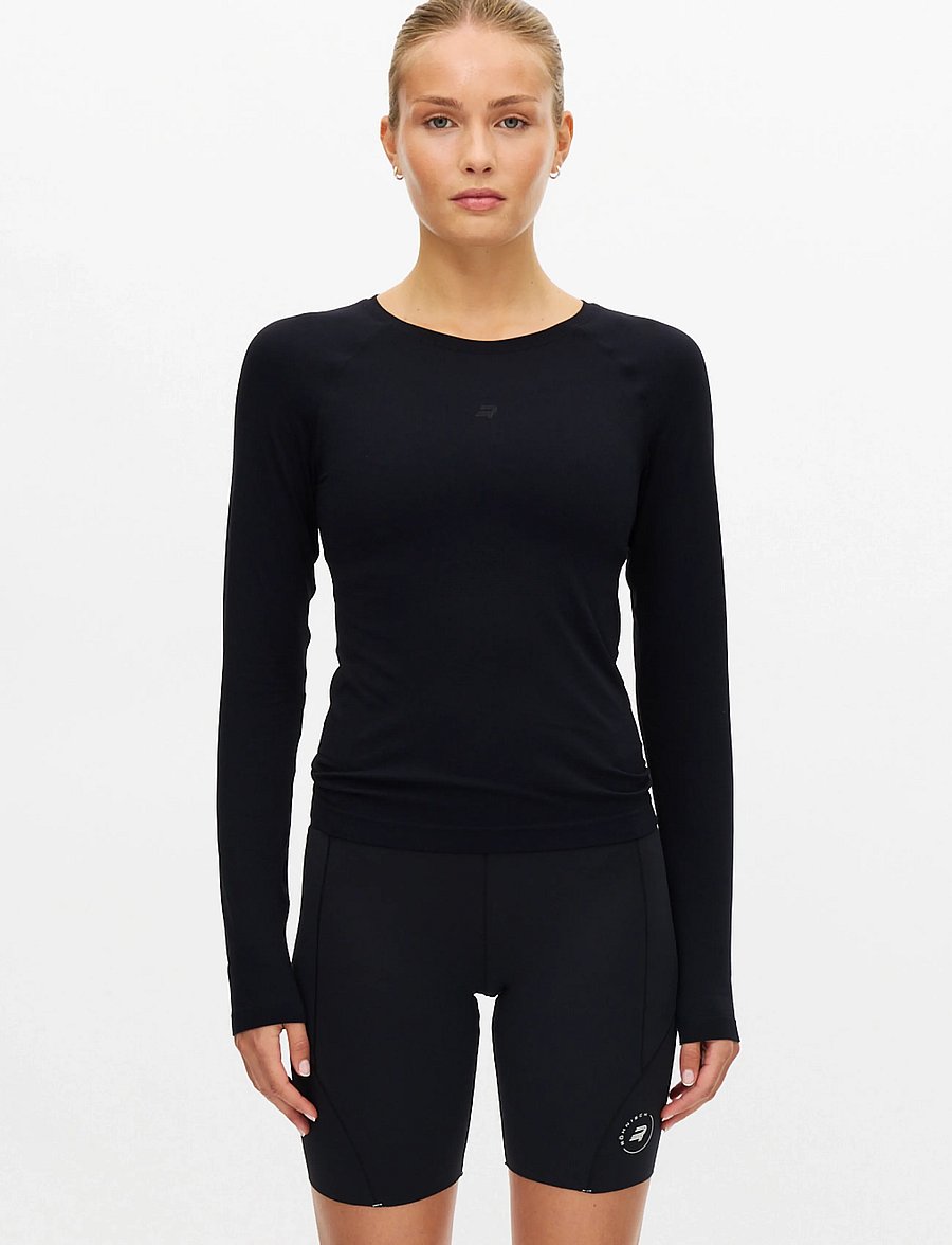 Röhnisch - Seamless Flex Long Sleeve - langarmshirts - black - 0