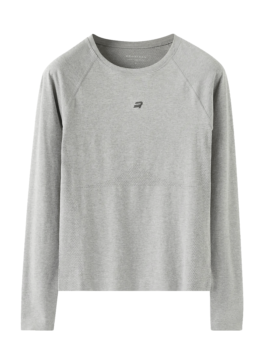Röhnisch - Seamless Flex Long Sleeve - pikkade varrukatega alussärgid - grey melange - 0