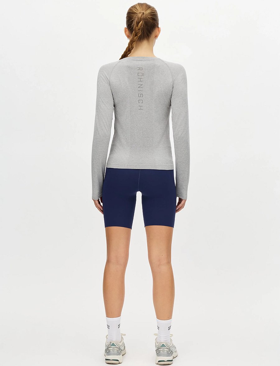 Röhnisch - Seamless Flex Long Sleeve - langærmede t-shirts - grey melange - 2