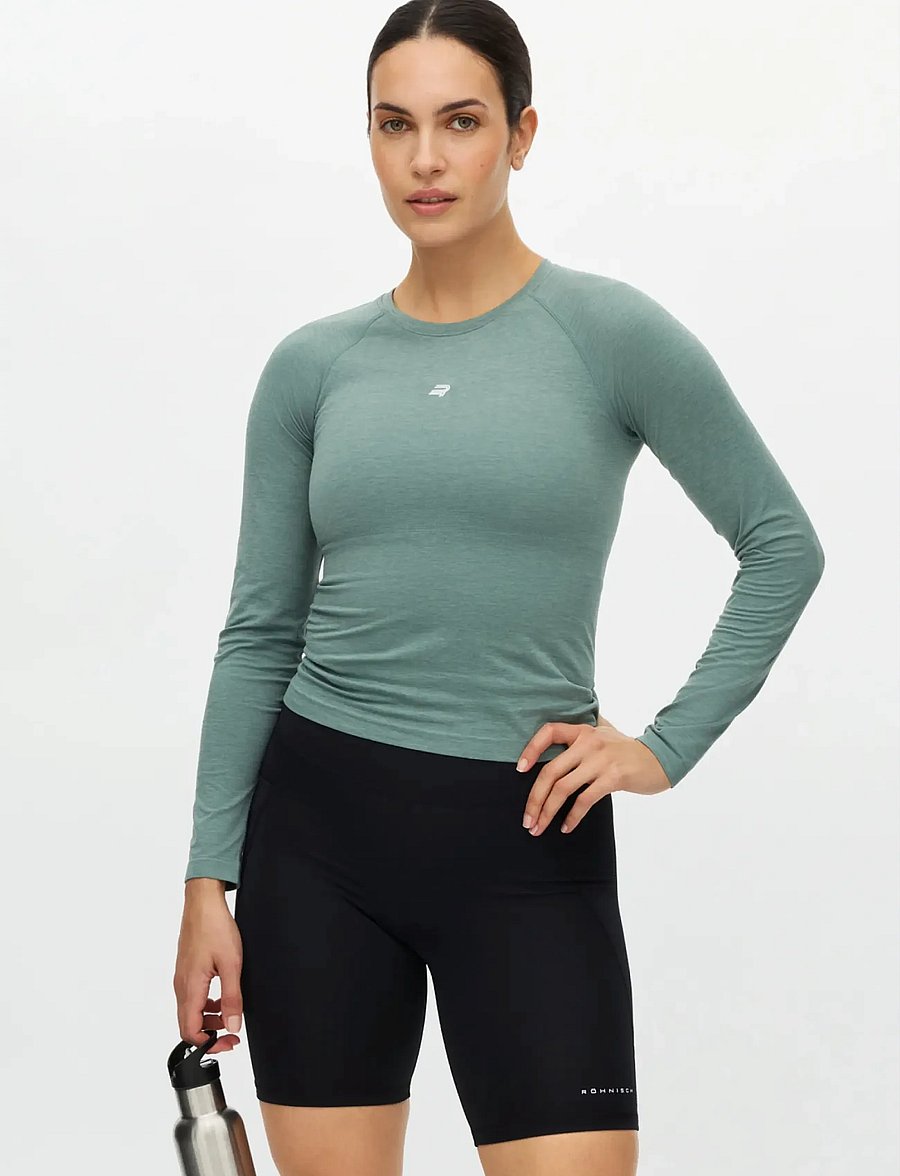 Röhnisch - Seamless Flex Long Sleeve - langarmshirts - stormy sea - 0