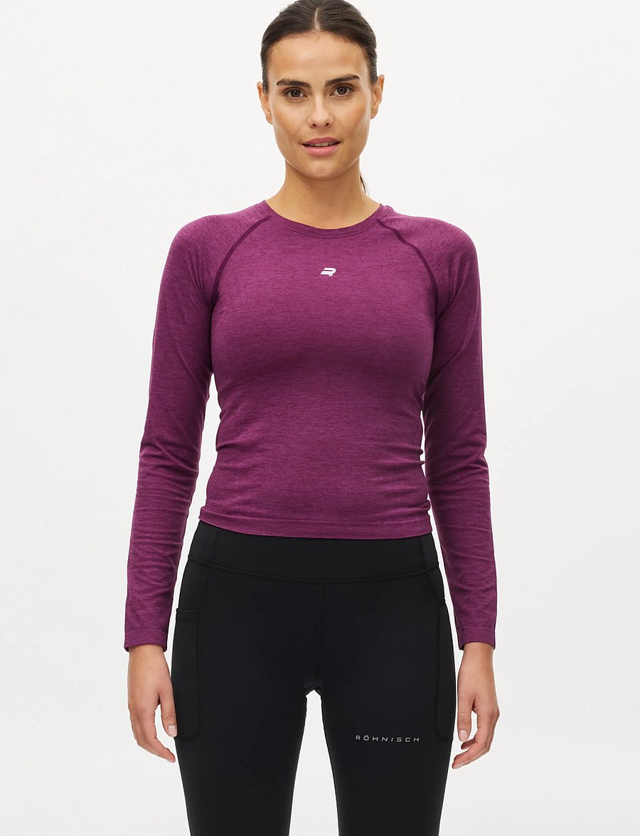 Röhnisch - Seamless Flex Long Sleeve - langærmede t-shirts - winetasting - 0