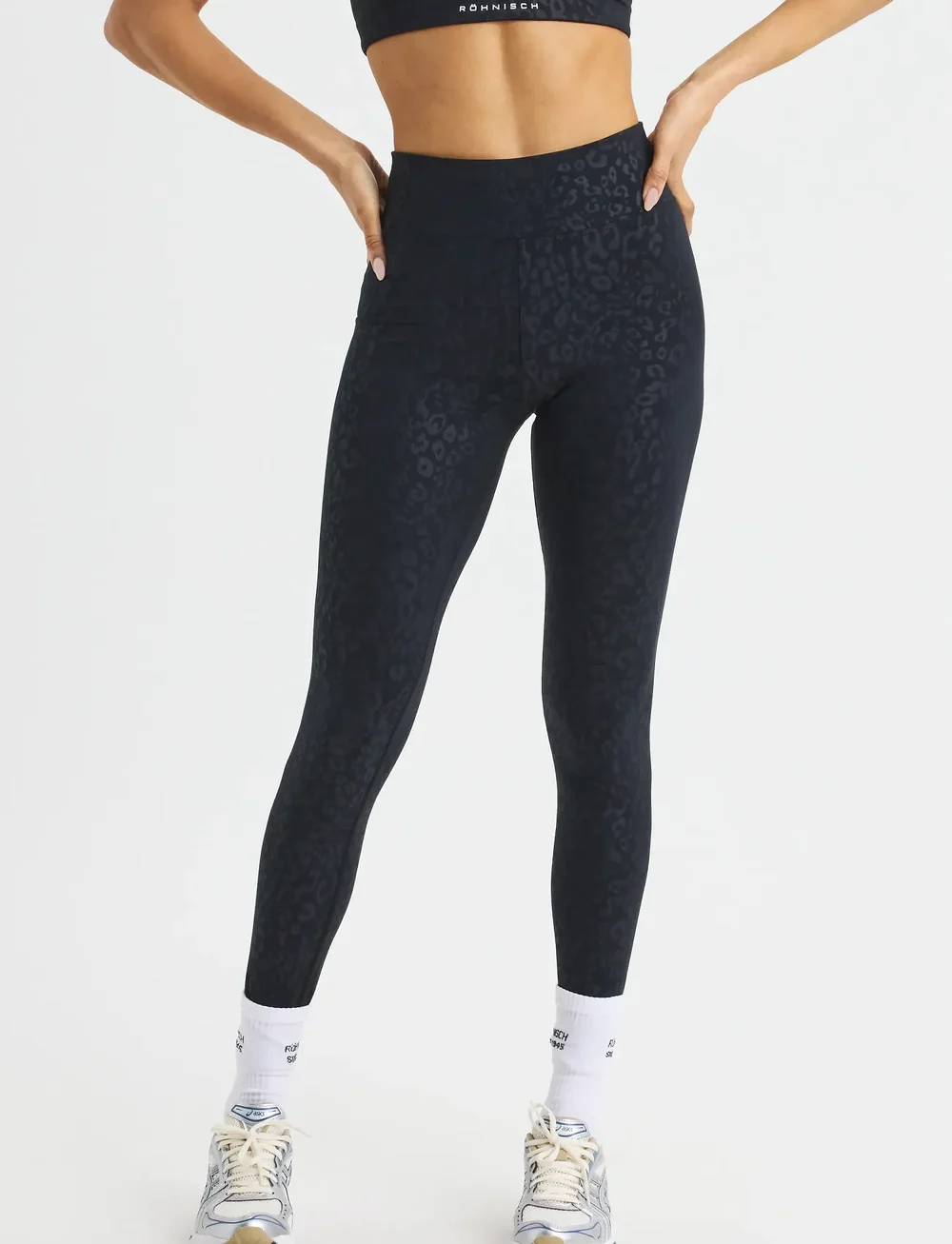 Röhnisch - Leo Emboss HW Tights - tights - leo emboss black - 0