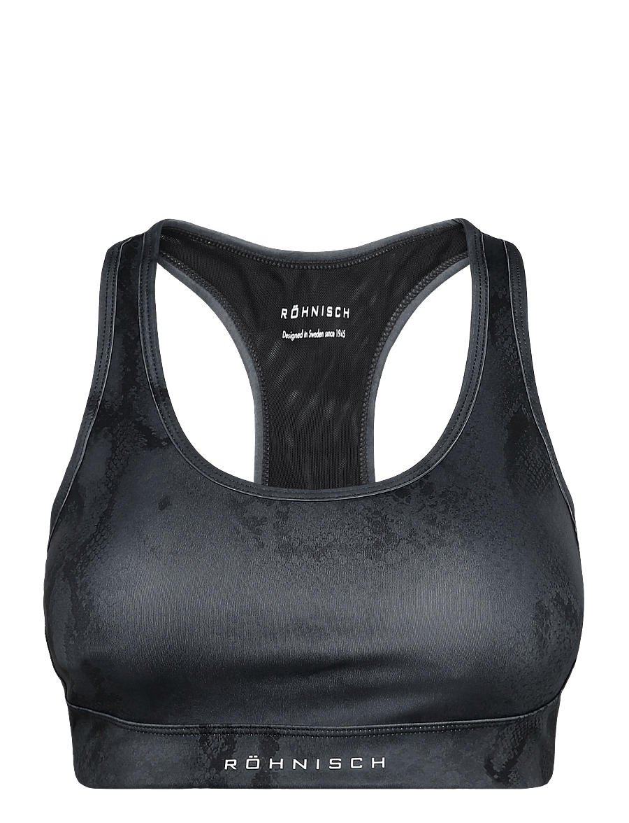 Röhnisch - Flattering Mesh Sportsbra - hög support - grey snake - 0