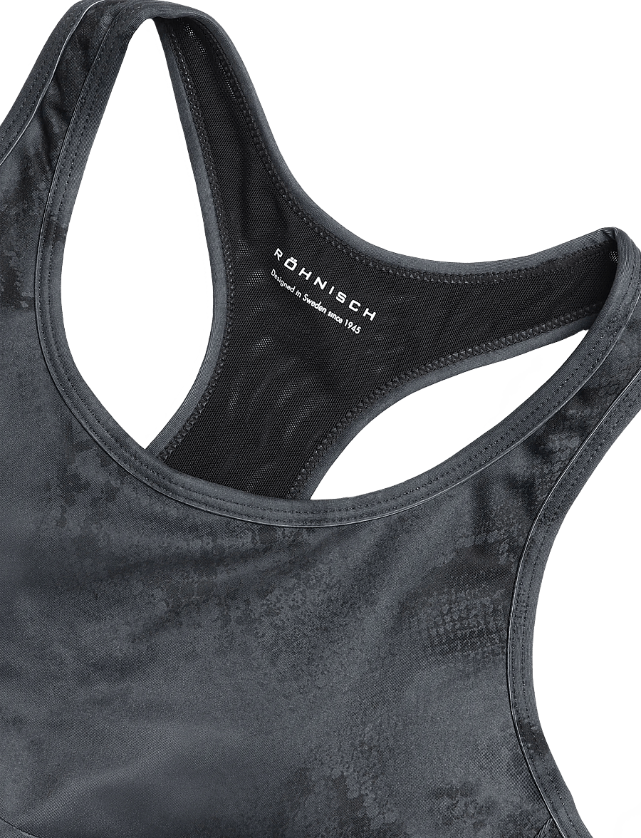 Röhnisch - Flattering Mesh Sportsbra - hög support - grey snake - 2