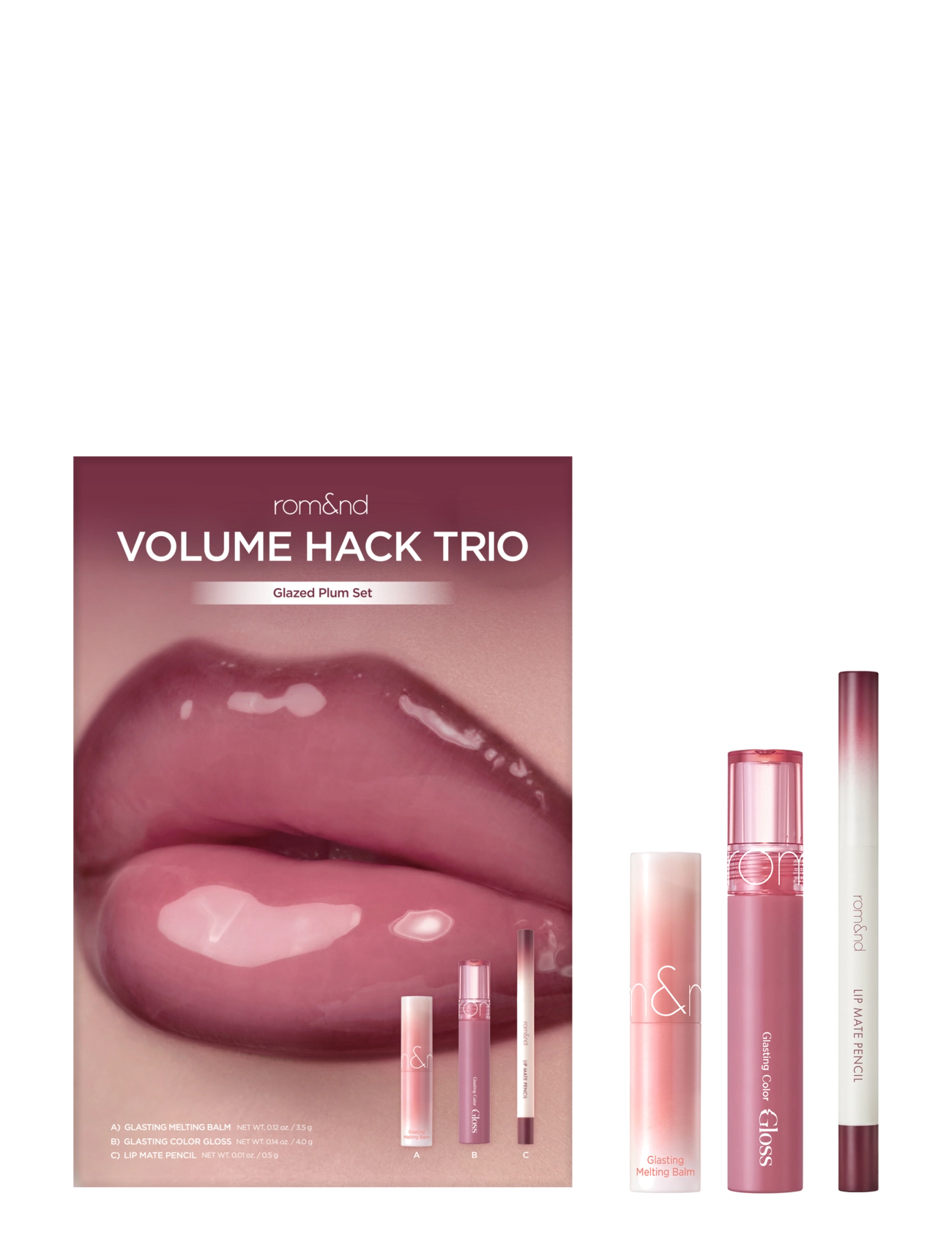 rom&nd rom&nd VOLUME HACK TRIO GLAZED PLUM SET - Smink - MULTI-COLORED / purple