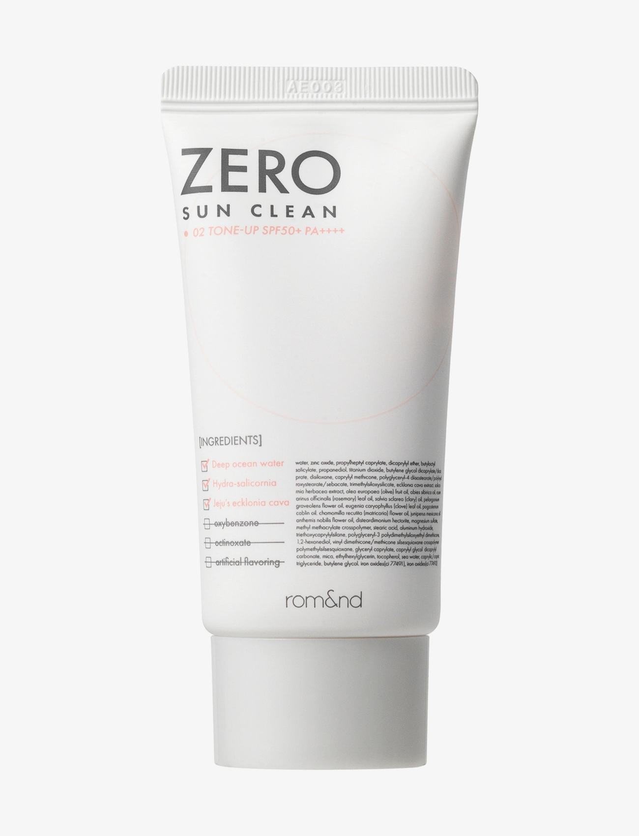 rom&nd Rom&Nd Zero Sun Clean 02 Tone Up, 50 ml, Nude, Solpleje > Krop, Dame