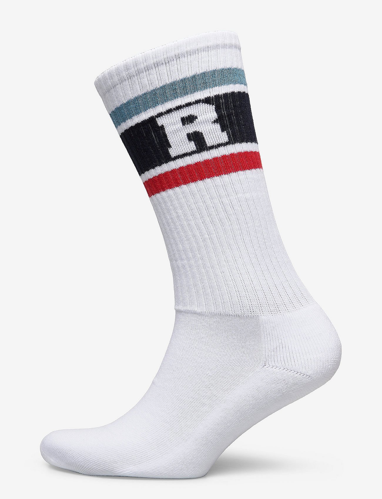 SPORTS SOCKS RD - WHITE SPORT RED LIGHT TURQUOISE