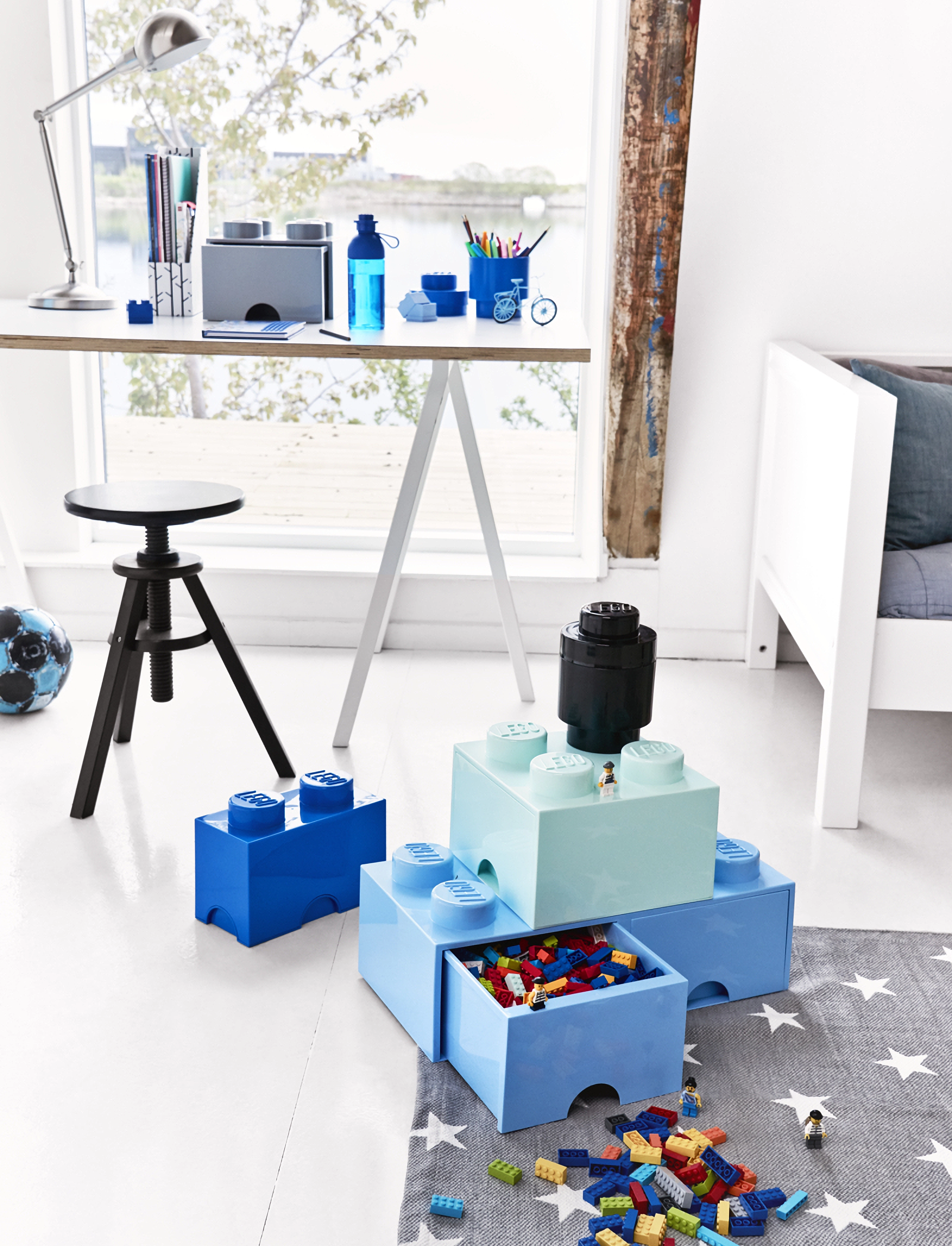 LEGO STORAGE Lego Brick Drawer 8, 50X 25X 18 cm, Storage, Blau - Storage Boxes, Kinder