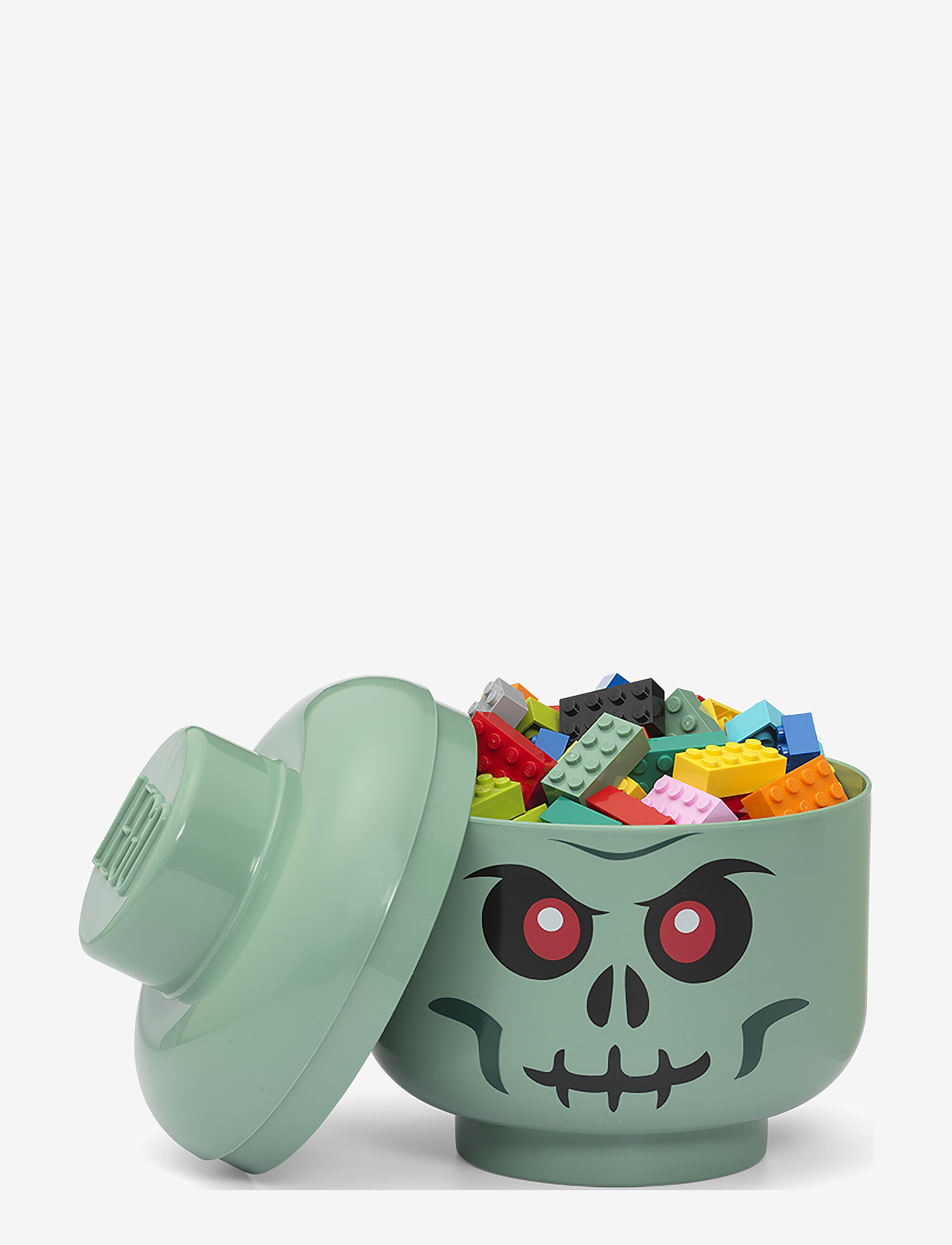 LEGO STORAGE - LEGO STORAGE HEAD (SMALL) - GREEN SKELETON - opbevaringskasser - green skeleton - 1