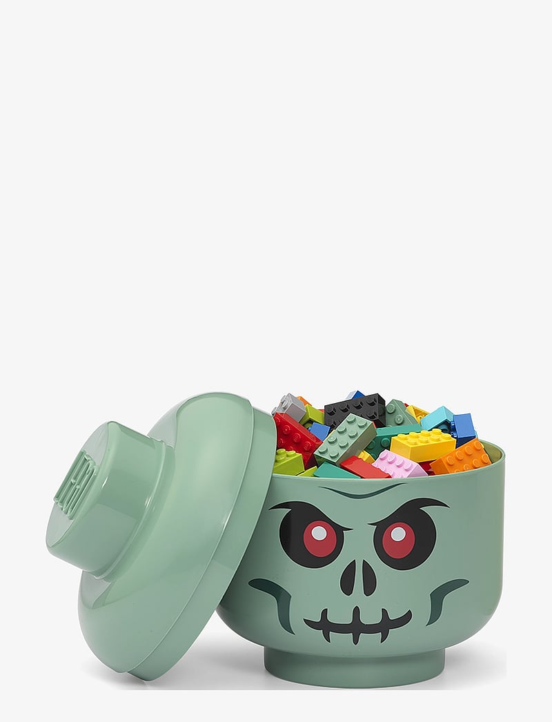 LEGO STORAGE - LEGO STORAGE HEAD (SMALL) - GREEN SKELETON - opbevaringskasser - green skeleton - 1