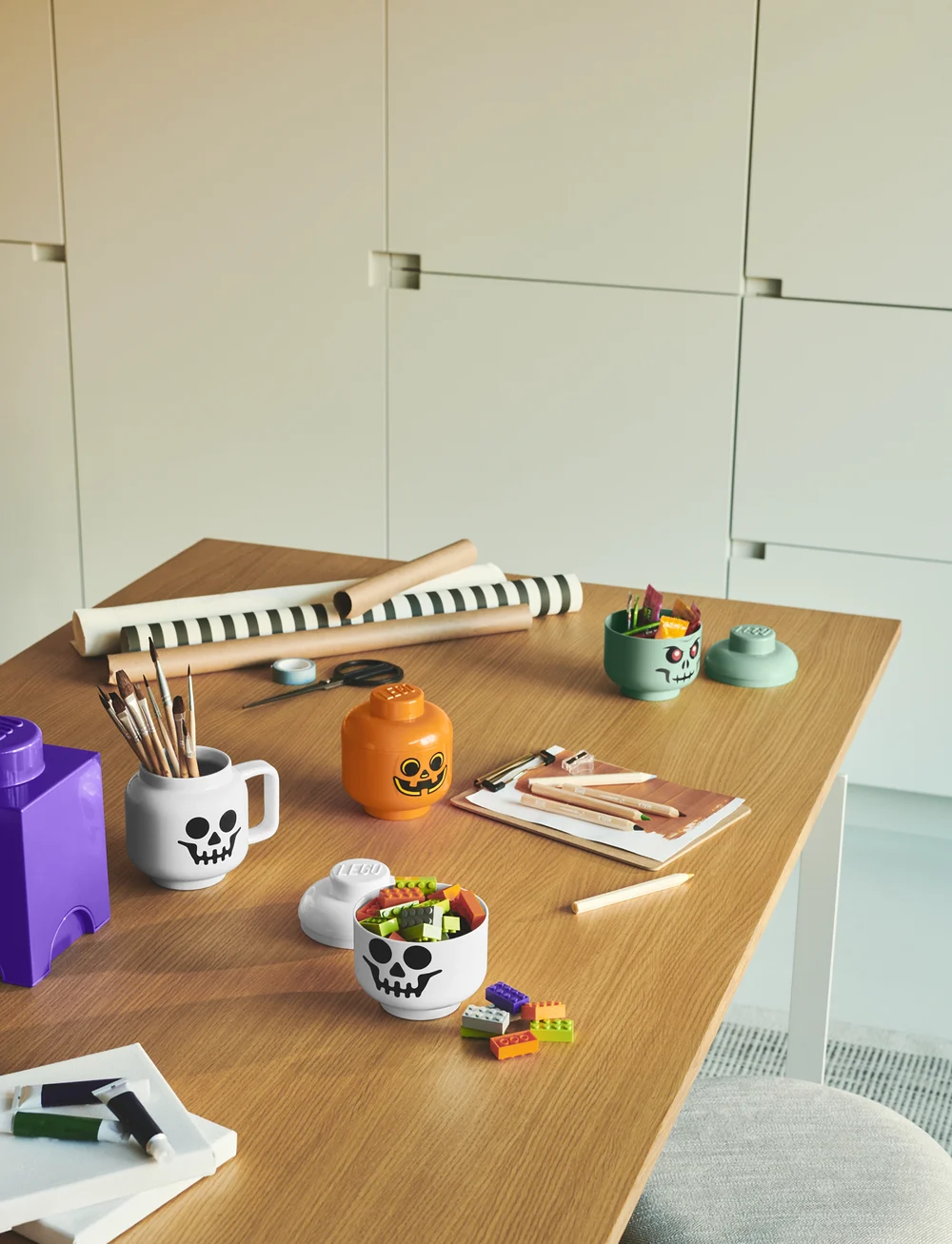 LEGO STORAGE - LEGO STORAGE HEAD (MINI) - GREEN SKELETON - aufbewahrungsboxen - green skeleton - 0