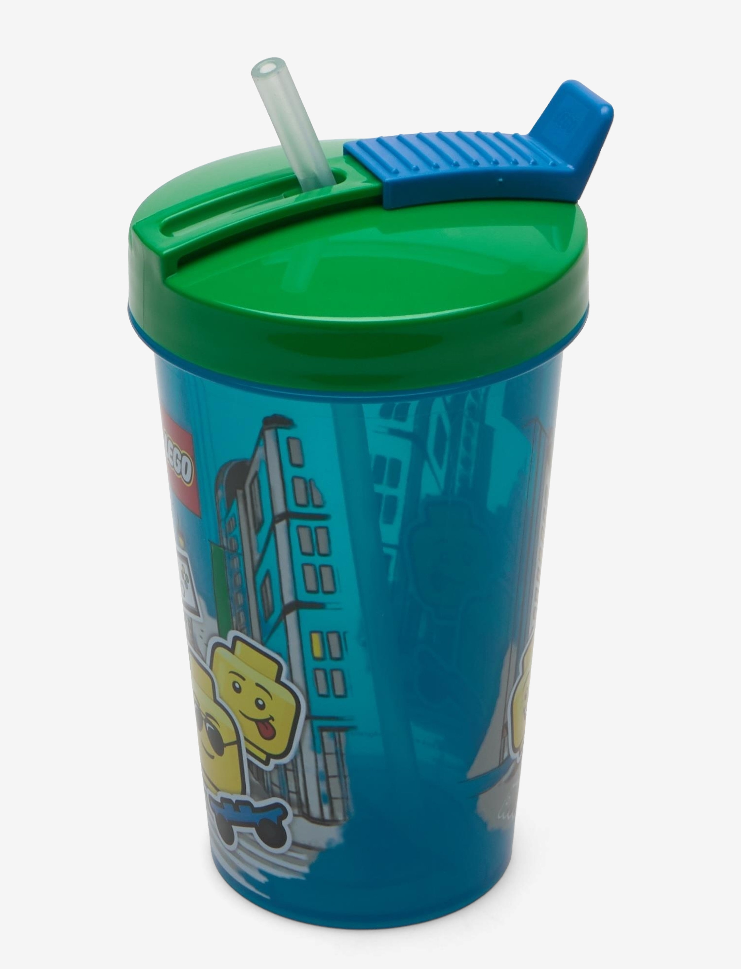 LEGO STORAGE - LEGO TUMBLER WITH STRAW ICONIC GIRL - bright blue - 1