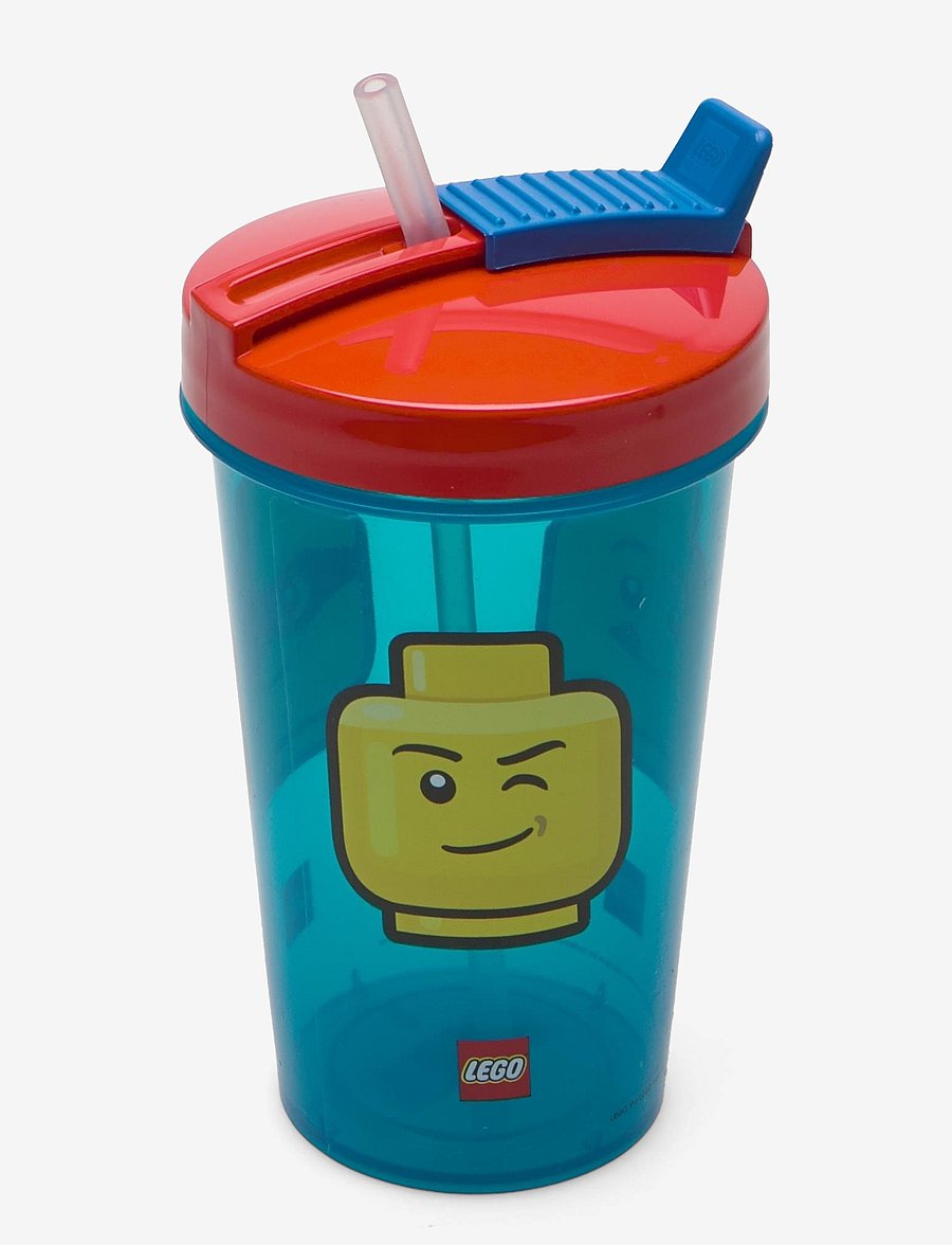 LEGO STORAGE - LEGO TUMBLER WITH STRAW ICONIC BOY - bright blue - 1