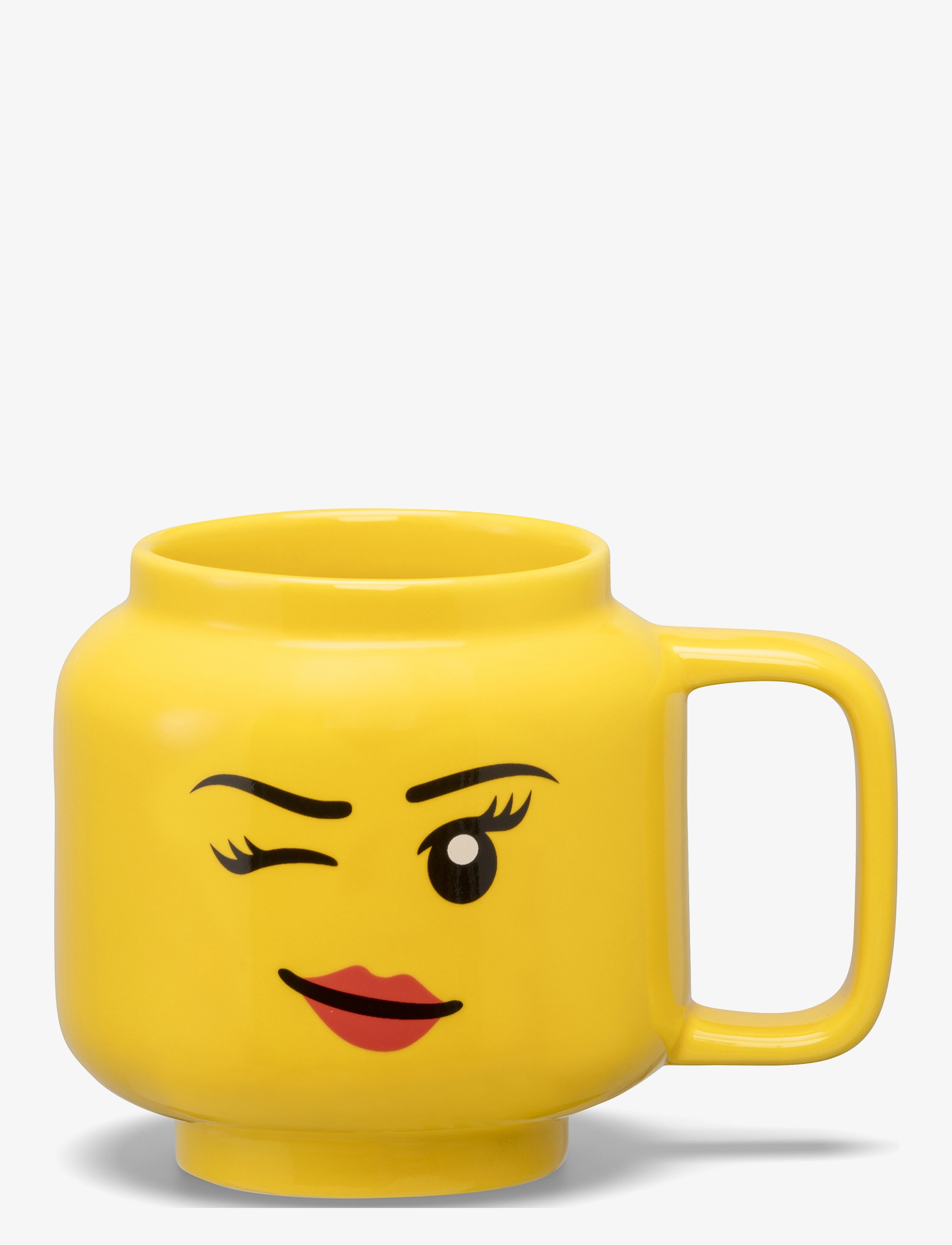 LEGO STORAGE Lego Ceramic Mug Small Winking Girl, S, Yellow, Kopper & Krus > Kopper, Børn